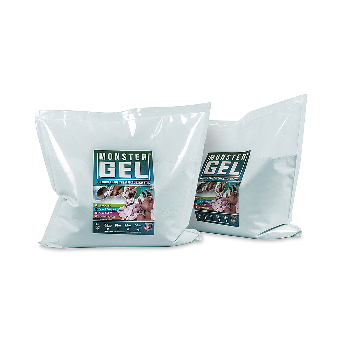 The Monster Makers Monster Gell - Front of 2 bags of Monster Gel totalling 10 lbs