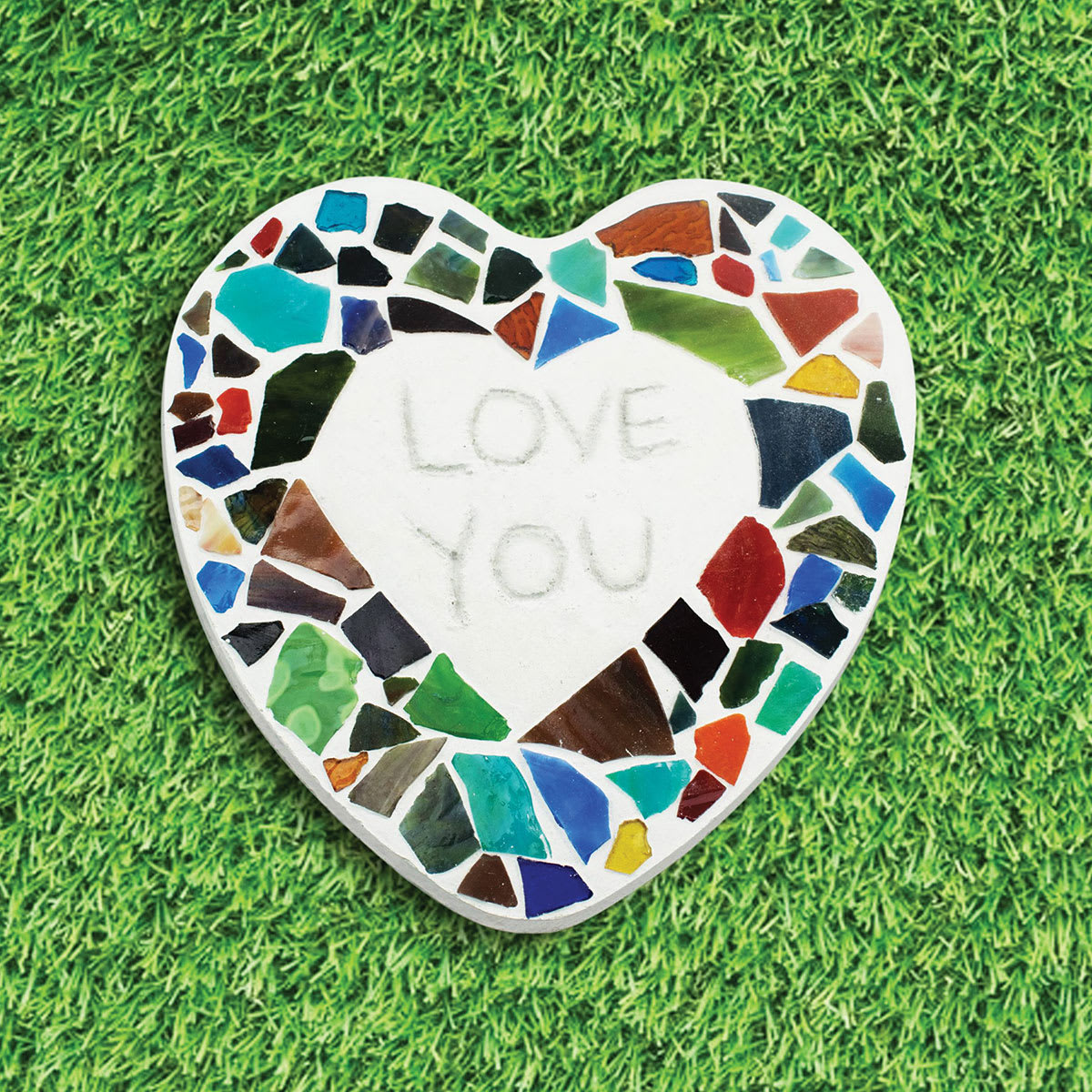 Diamond Tech Stepping Stone Mold - Sample Artwork, Heart