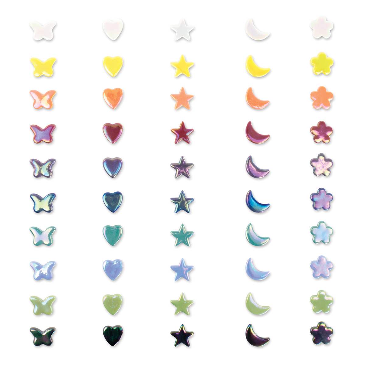 Diamond Tech Whimsy Shape Tiles - Iridescent, Assorted Shapes