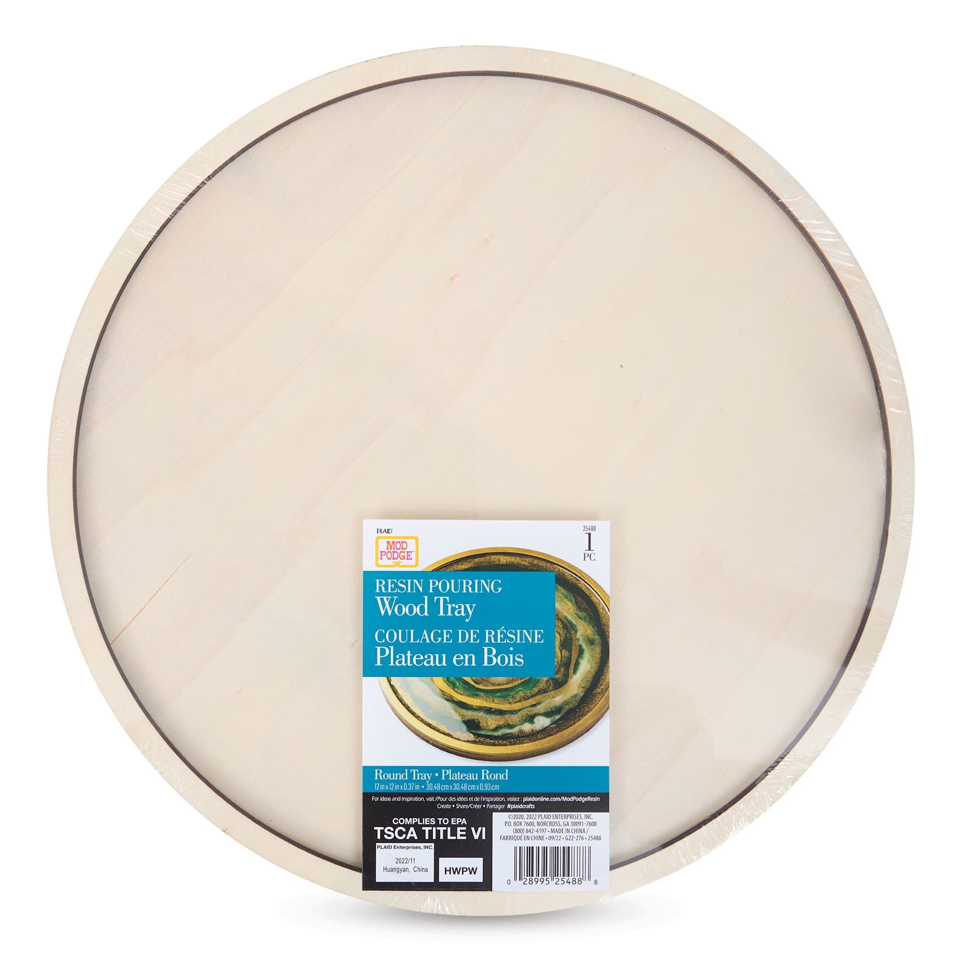 Plaid Mod Podge Resin Molds - Plywood Tray Round, 12"