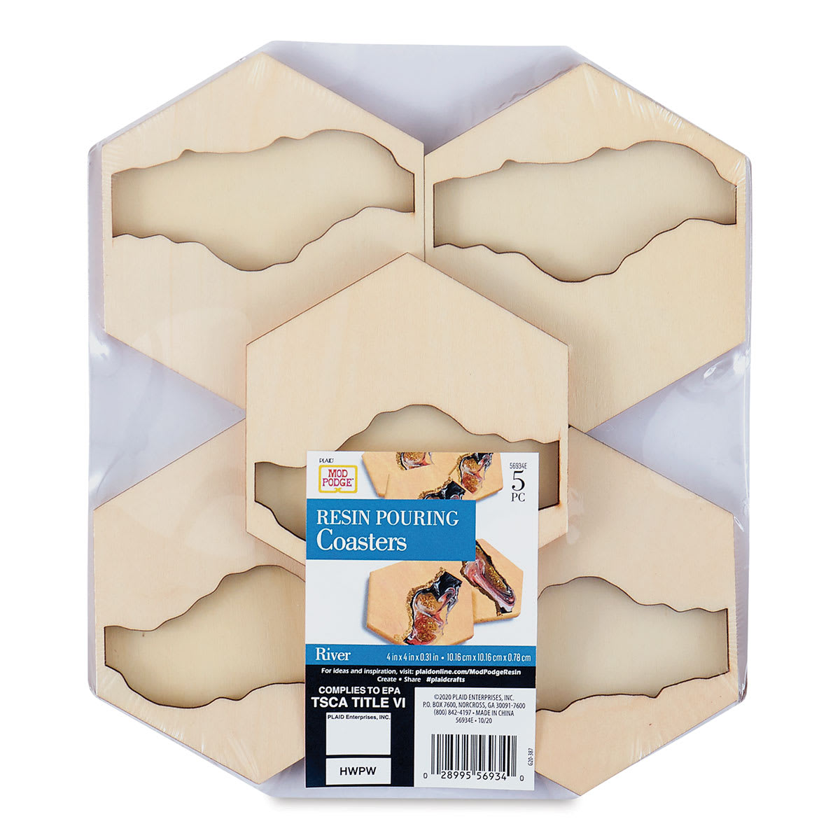 Mod Podge Resin Pouring Coasters - Set of 5 (in package)