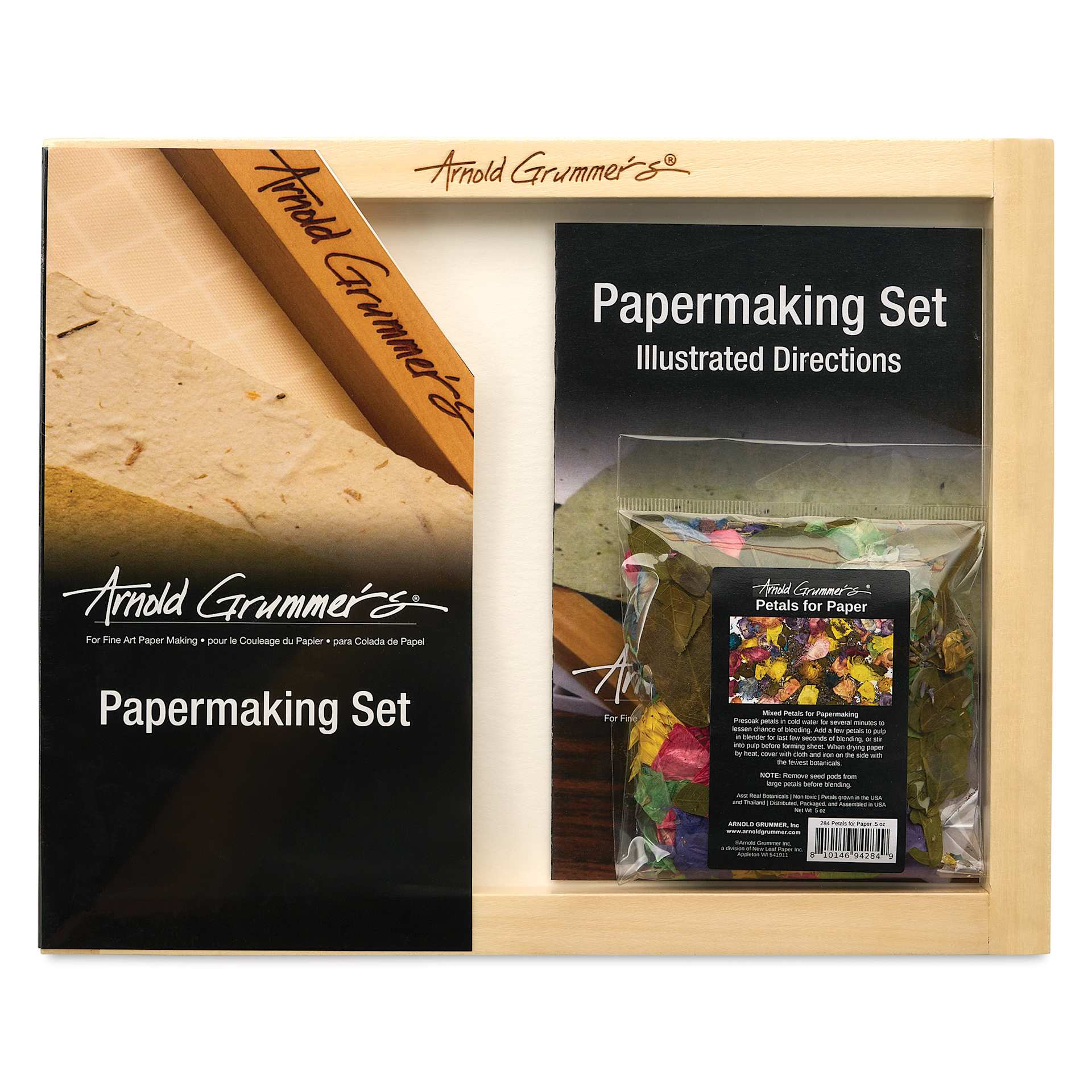Arnold Grummer’s Dip into Papermaking Set, front of packaging
