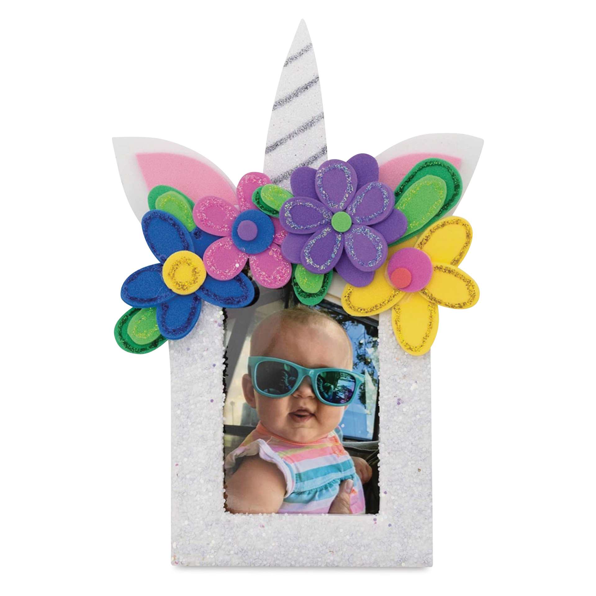 Creativity Street Papier Mache Frames - Assorted Shapes, Classroom Pack of 24 - finished frame example
