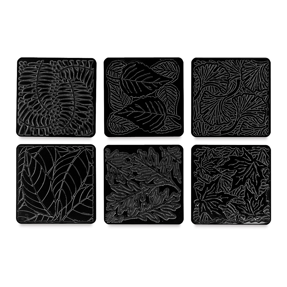 Cedar Canyon Rubbing Plates - Front view of 6 Leaves design plates