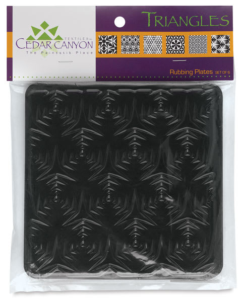 Cedar Canyon Rubbing Plates - Front view of package of Triangles design plates