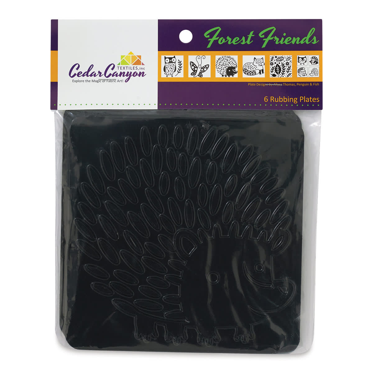 Cedar Canyon Rubbing Plates - Front view of package of Forest Friends design plates