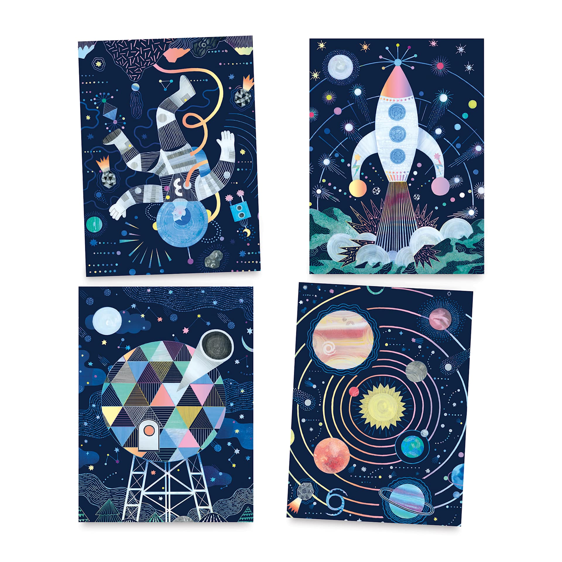 Djeco Petit Gift Scratch Board Kit - Cosmic Mission (Scratch board designs)