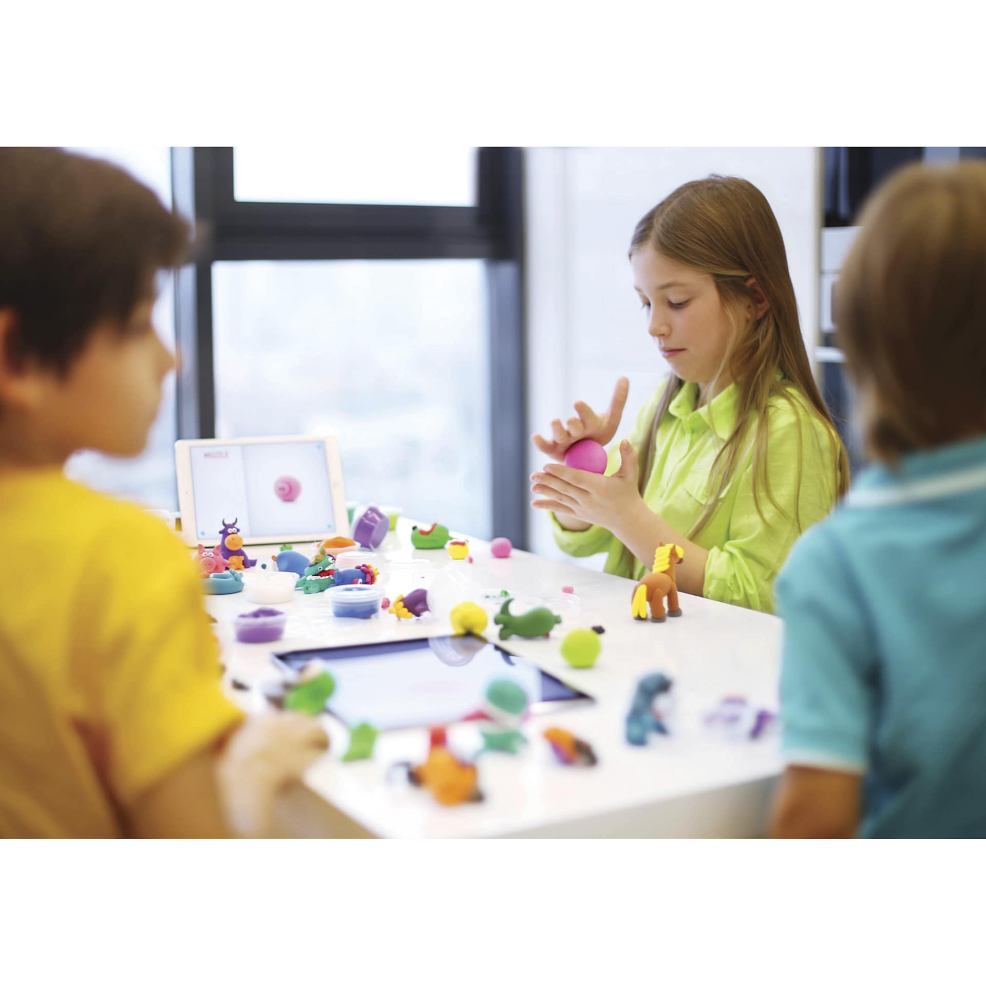 Fat Brain Toys Hey Clay Kit - Animals - in use