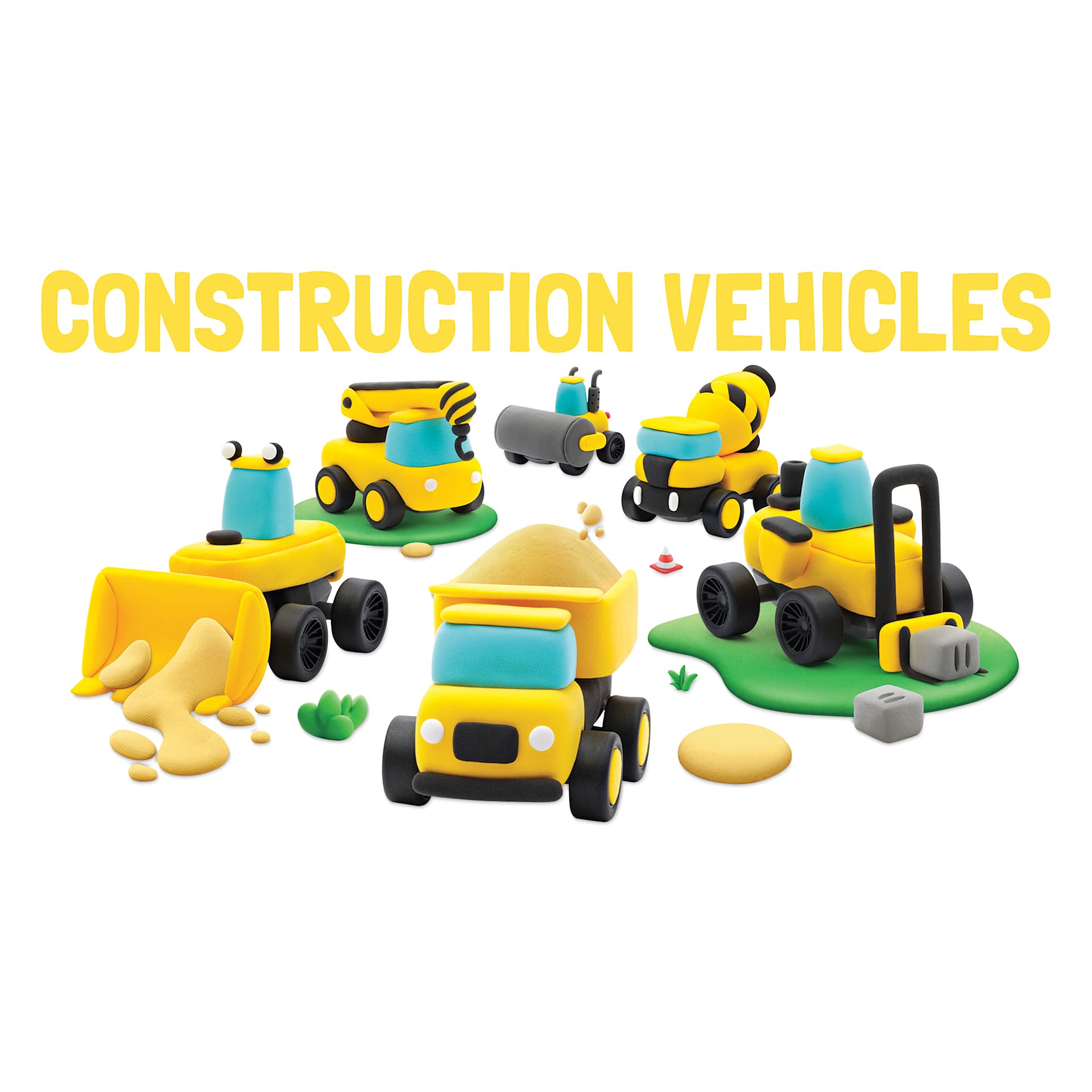 Fat Brain Toys Hey Clay Kit - Construction Vehicles project examples