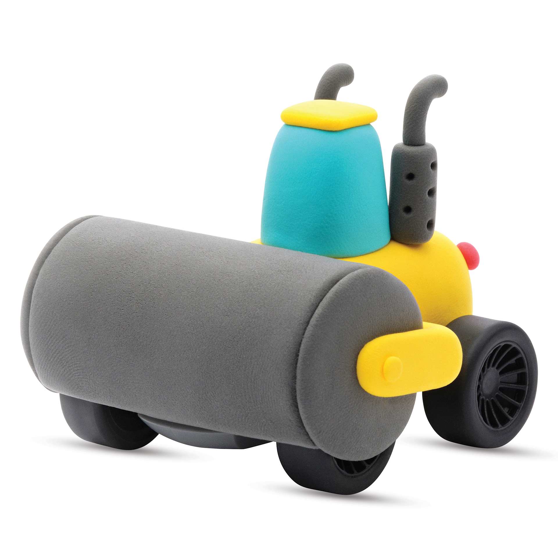 Fat Brain Toys Hey Clay Kit - Construction Vehicles close up of steam roller project example