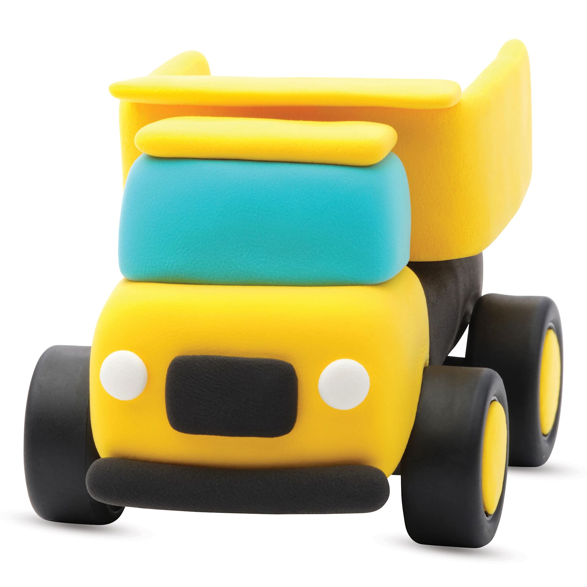 Fat Brain Toys Hey Clay Kit - Construction Vehicles close up dump truck project example