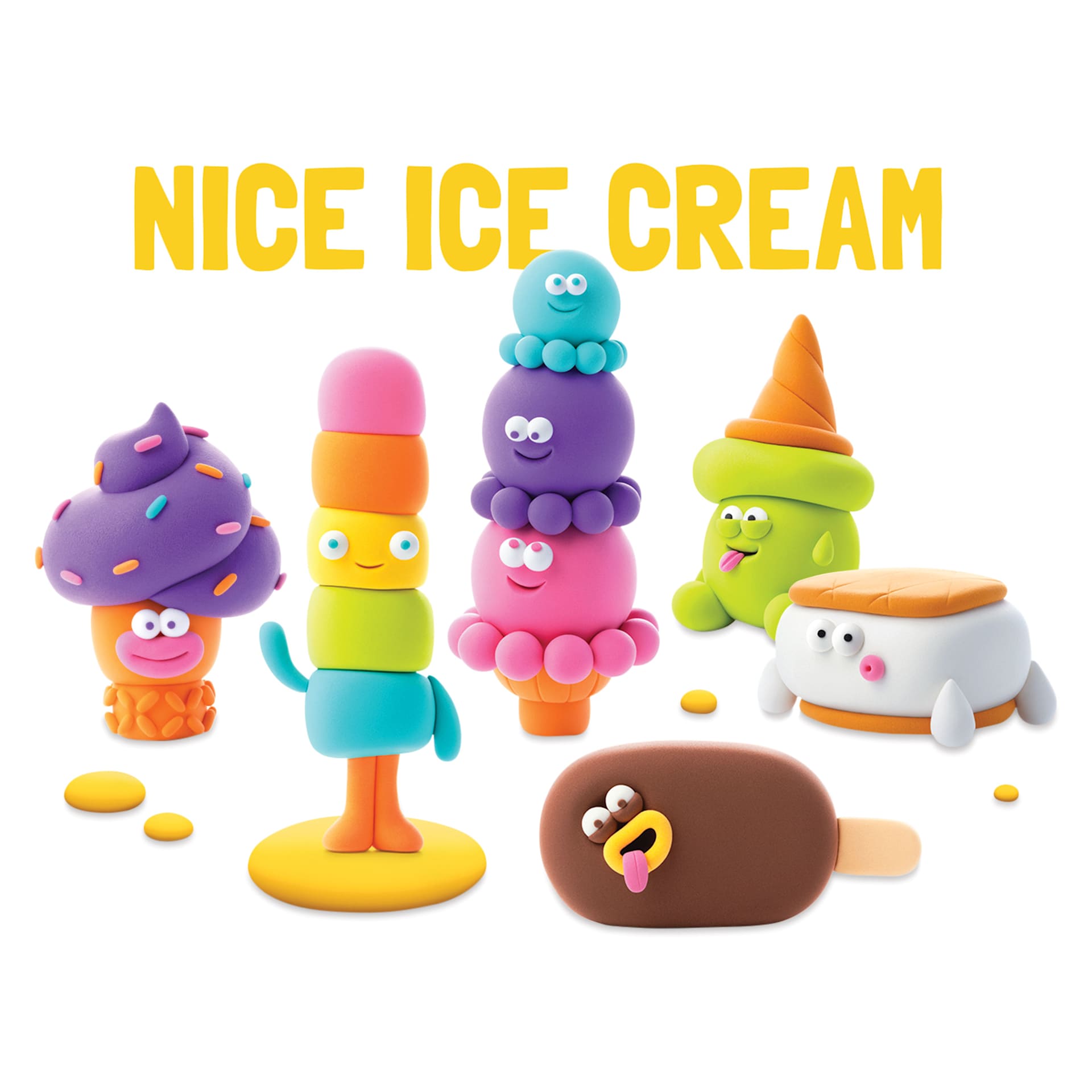 Fat Brain Toys Hey Clay Kit - Nice Ice Cream showing different finished projects