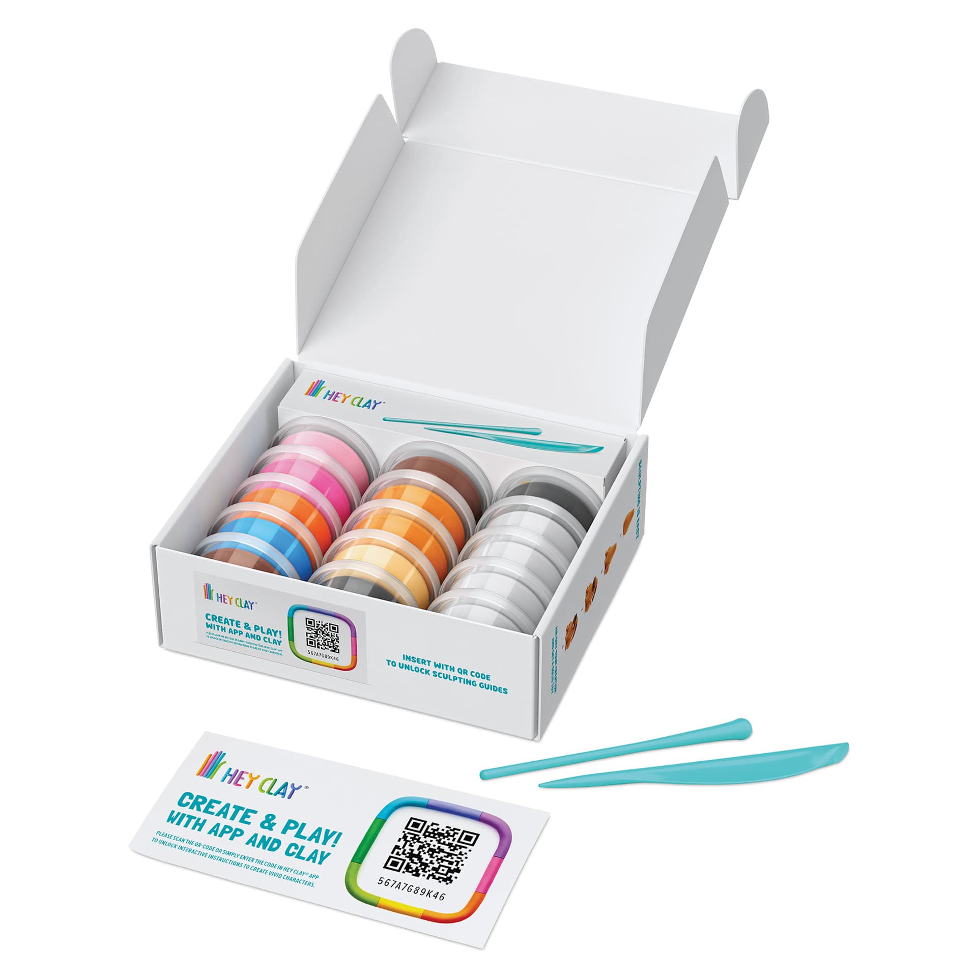 Fat Brain Toys Hey Clay Kit - Dog Buddies contents within packaging
