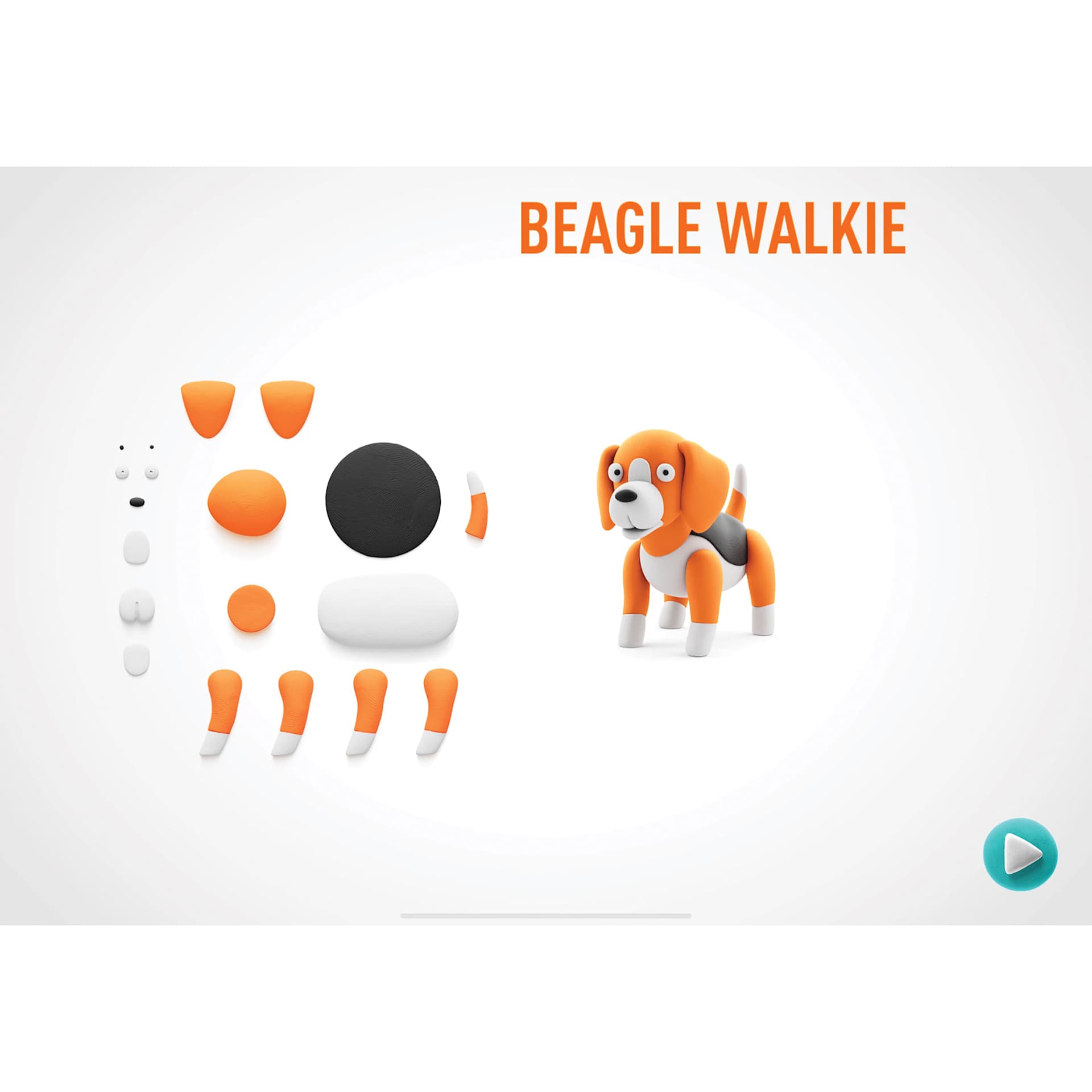 Fat Brain Toys Hey Clay Kit - Dog Buddies beagle components