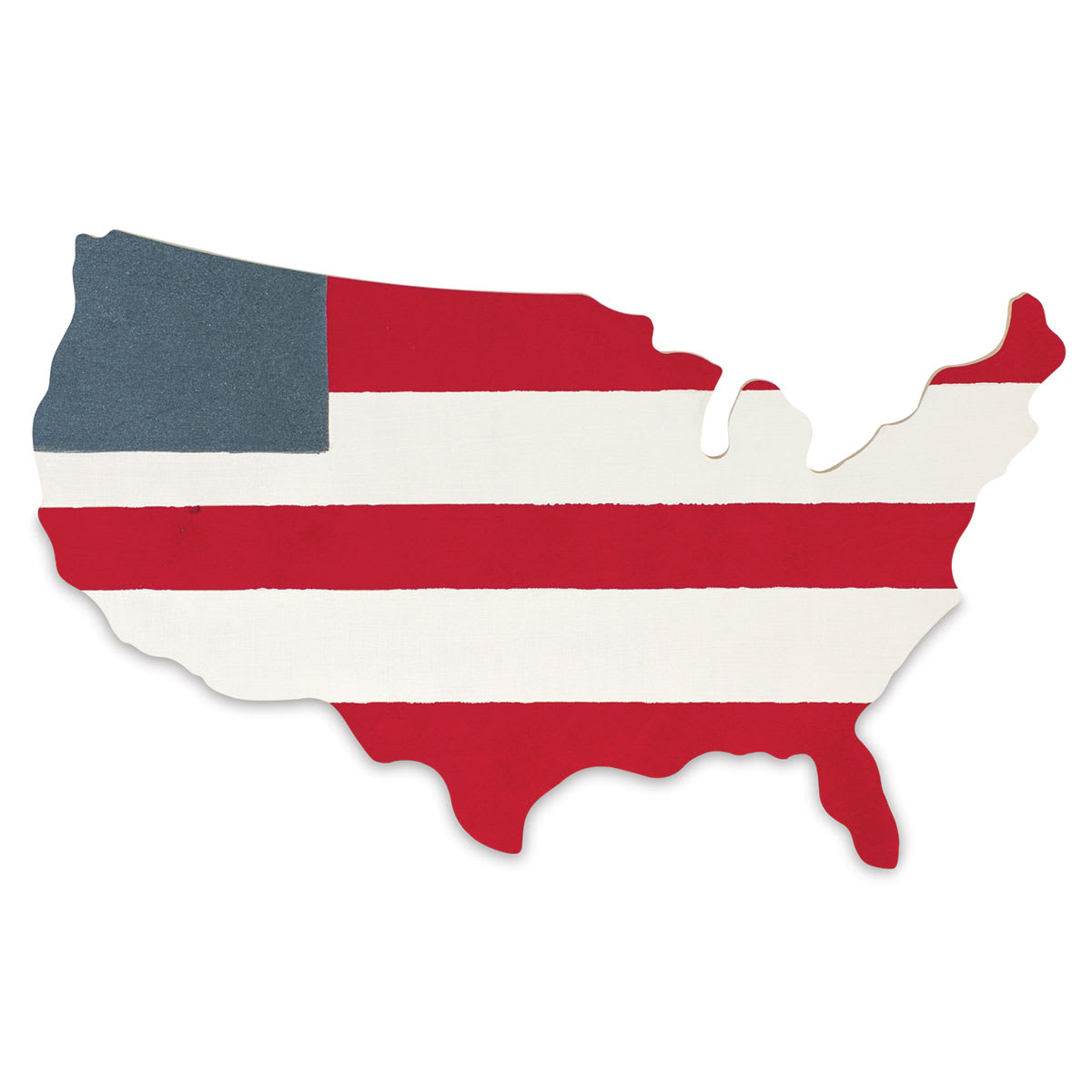 Walnut Hollow Birch Wood Shapes - Wooden shape of United States painted with Flag colors