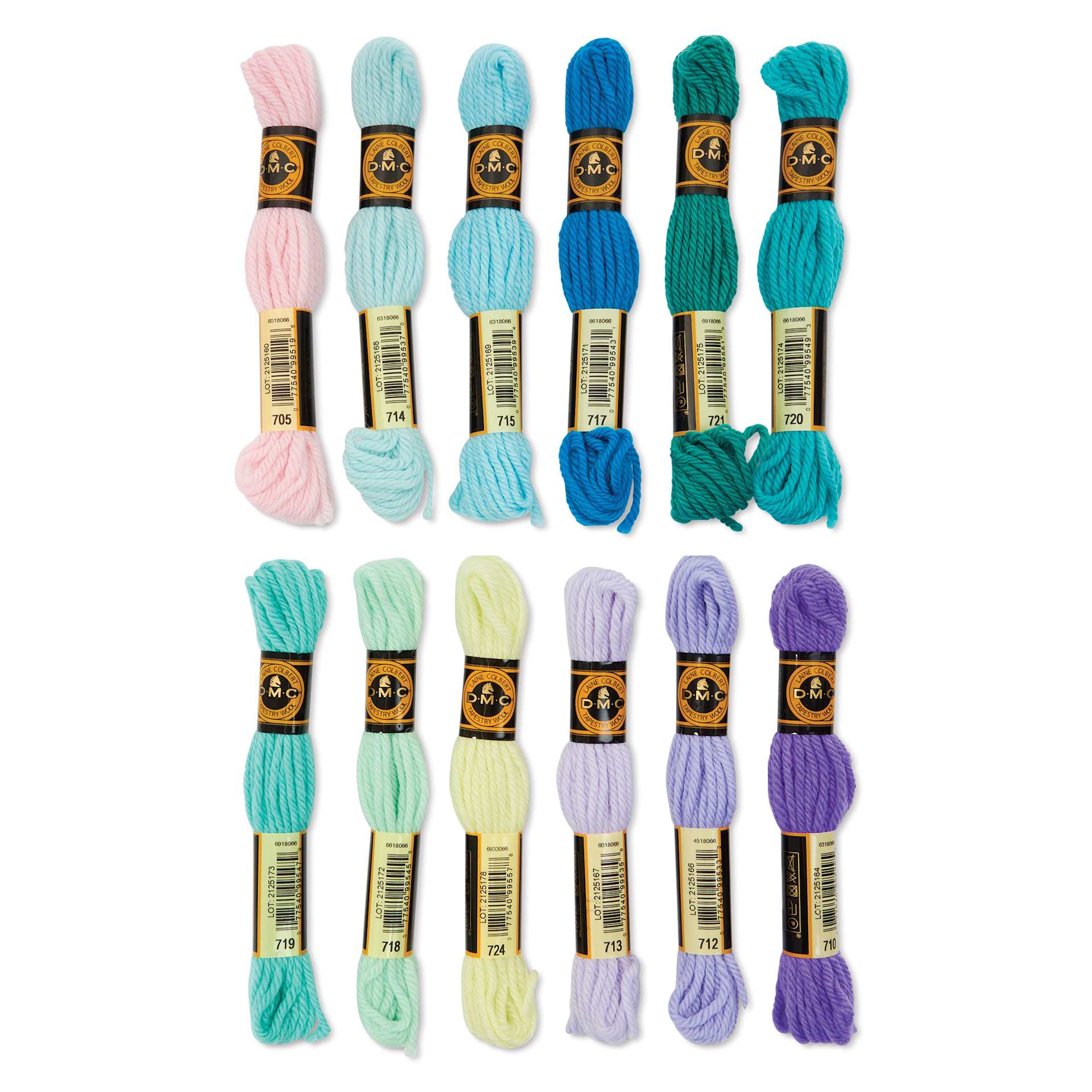 DMC Tapestry Wool Thread - Mineral Collection, 8 m, Set of 12