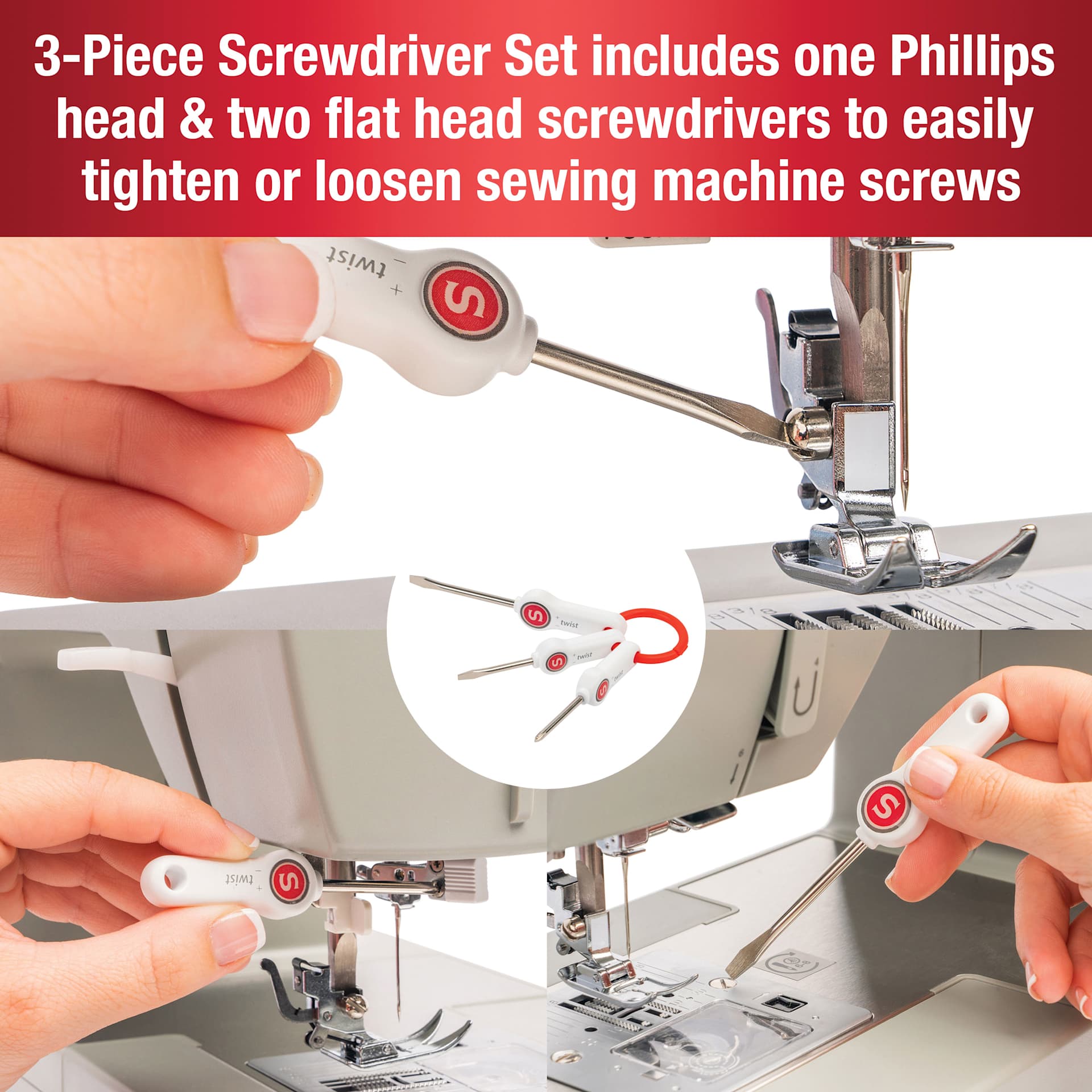 Singer Sewing Machine Maintenance Tools - Set of 7 - Phillips & Flat Head Screwdriver uses