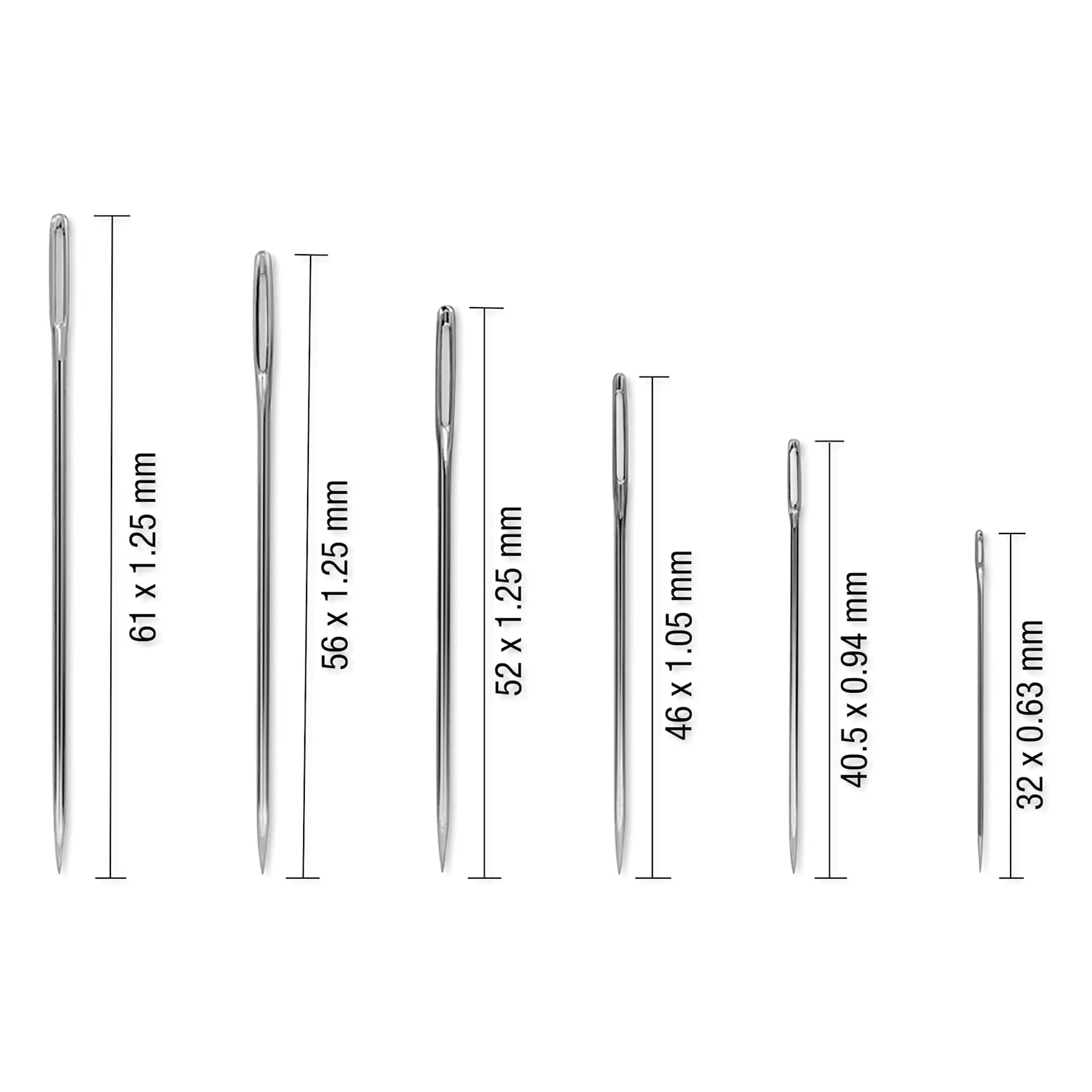 Singer Large Eye Hand Needle Assortment - Set of 50 - Counts and Lengths