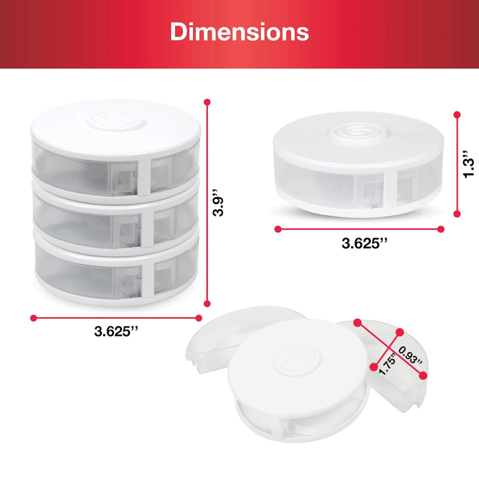 Singer Small Notions Organizers - Pkg of 3 - Dimensions