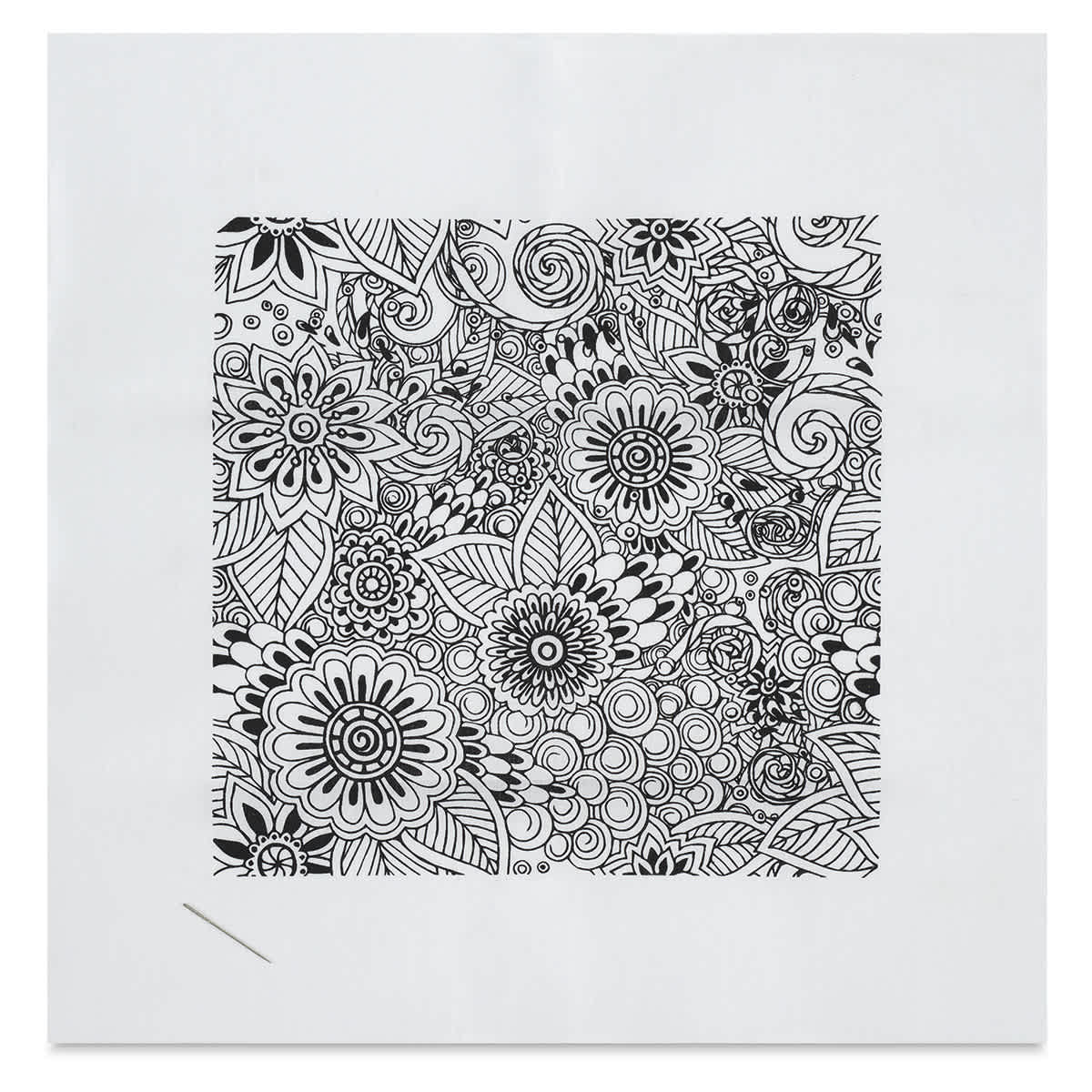 Zenbroidery Stamped Embroidery Kits - Stamped floral design on fabric sheet
