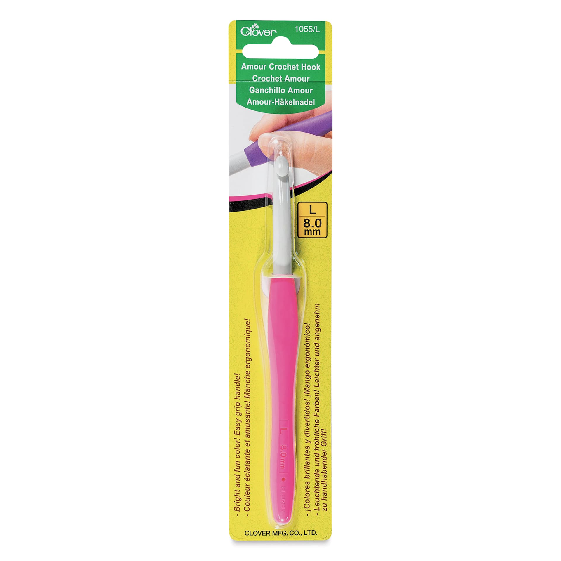 Clover Amour Crochet Hook - L, 8mm front of packaging