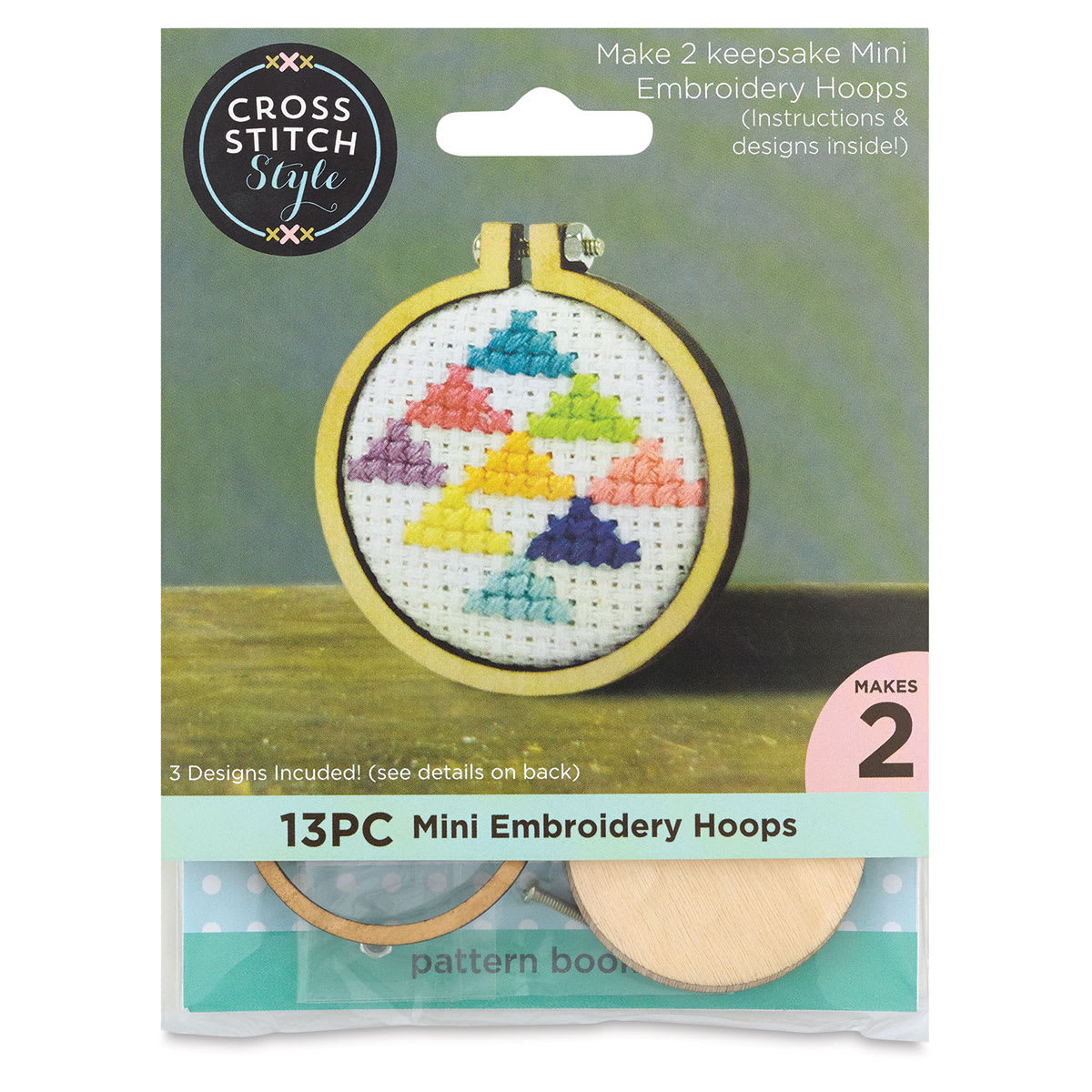 Cross Stitch Style Mini Embroidery Hoops