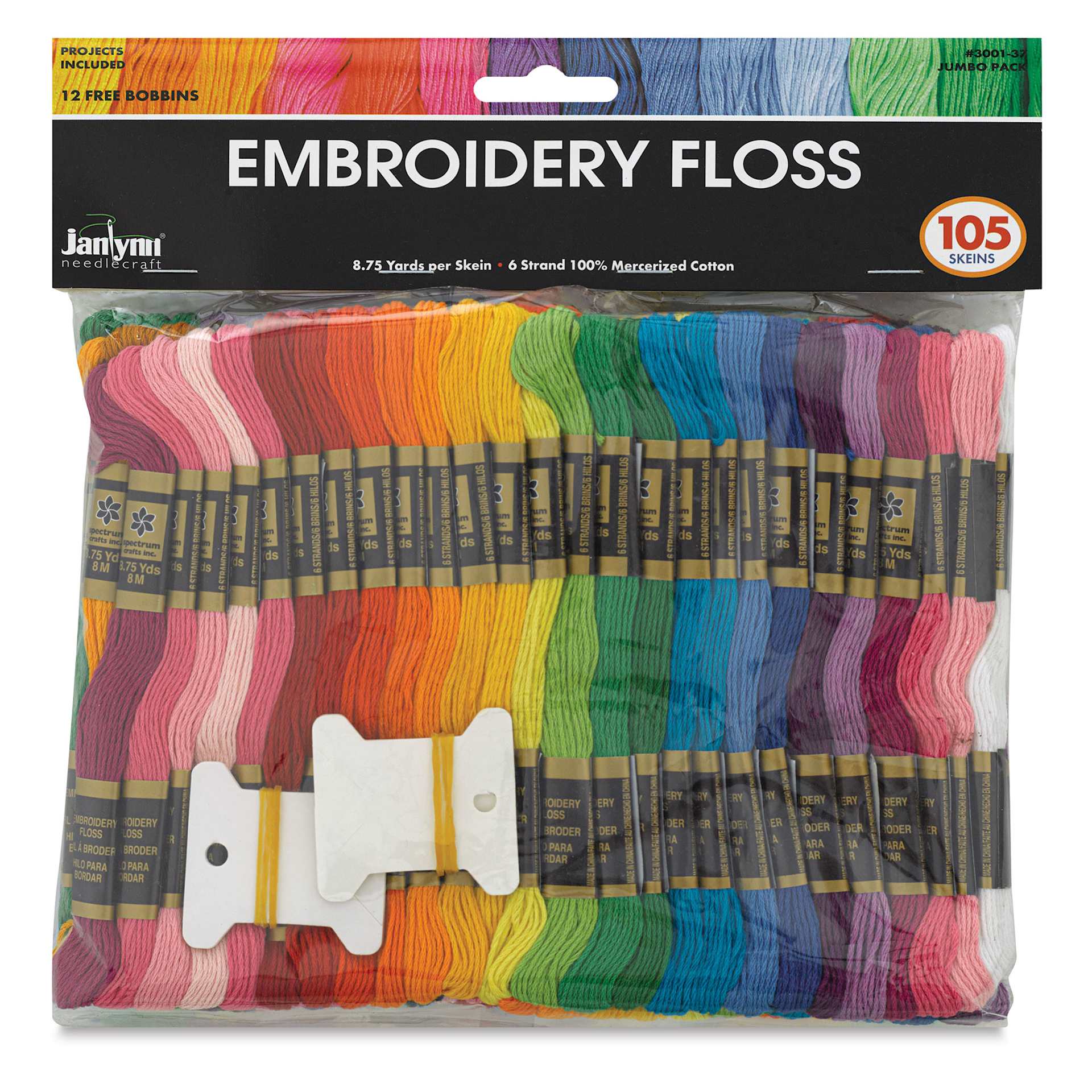 Janlynn Embroidery Floss Pack - Jumbo, Pkg of 105, front of the packaging