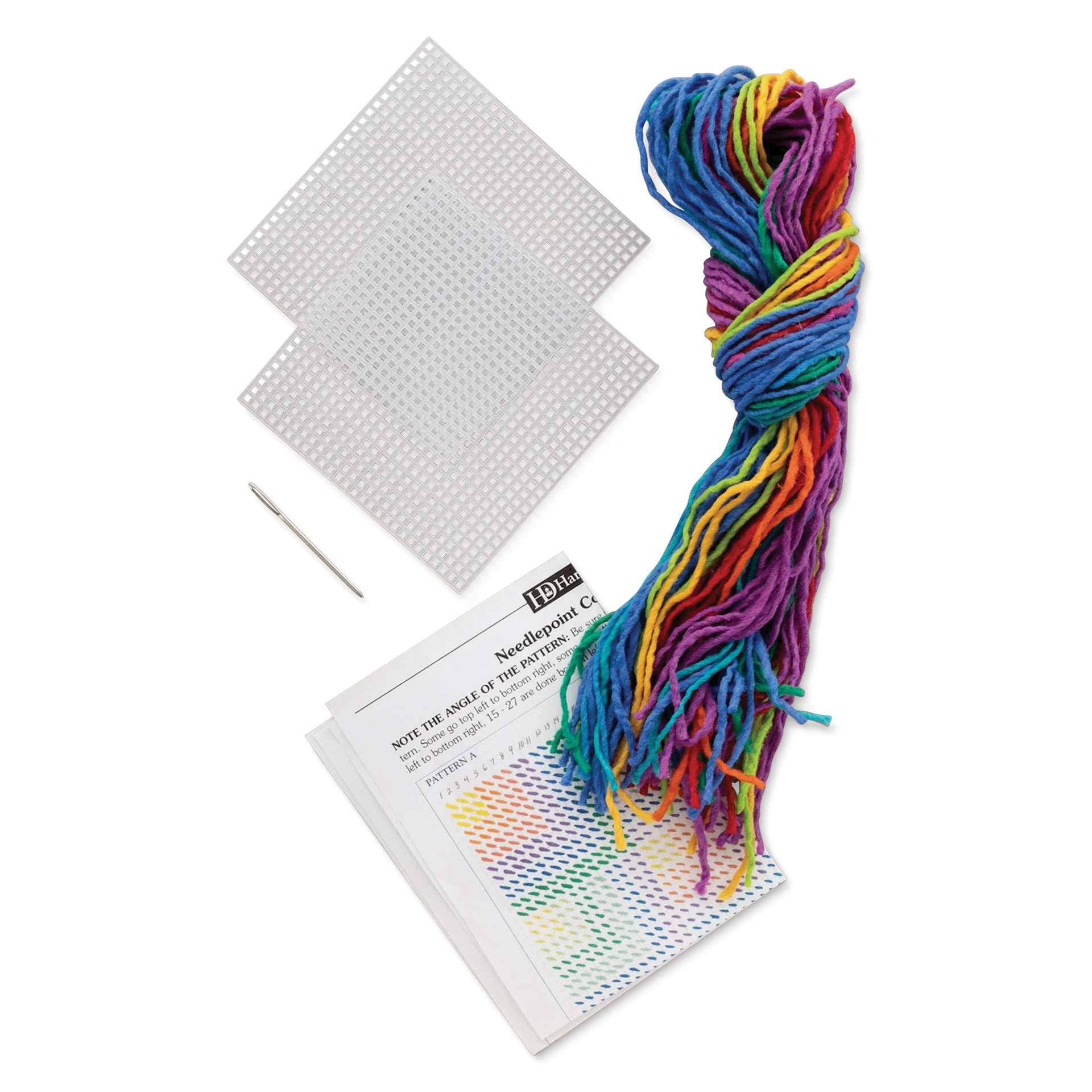 Friendly Loom Needlepoint Coaster Kit - contents