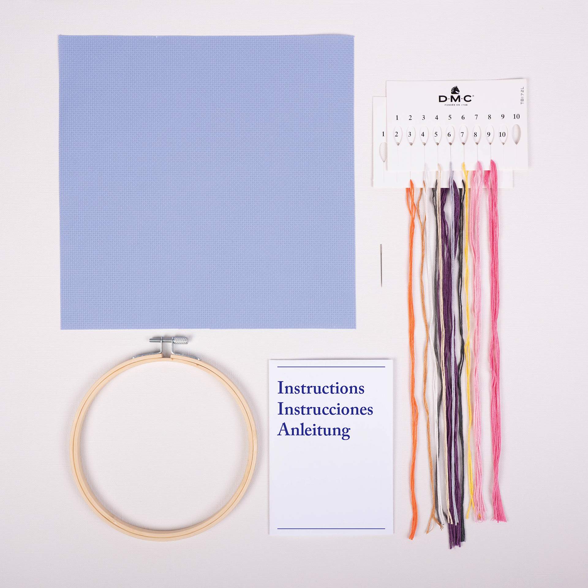 DMC Cross Stitch Kit - Pink Beetle, contents