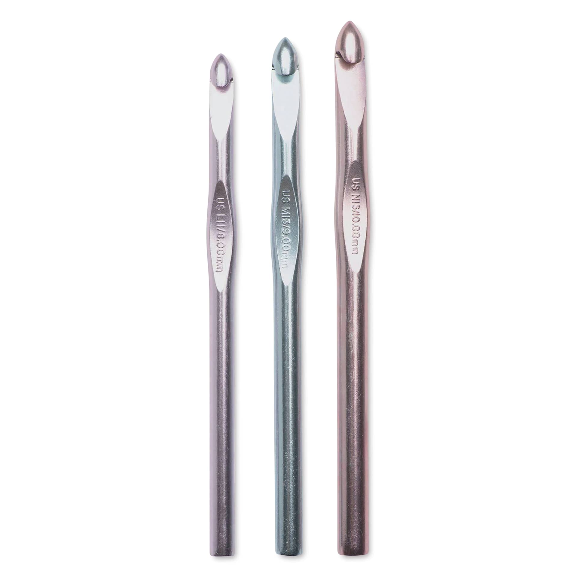 Susan Bates Silvalume Crochet Hook Set - Set of 3, L11, M13 and N15