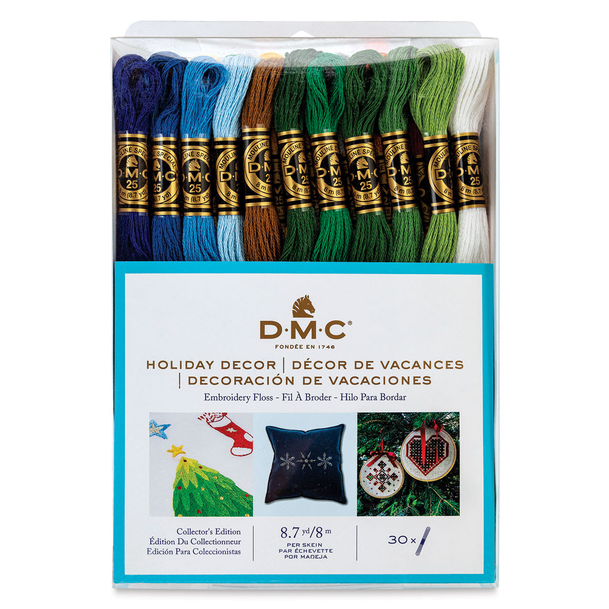 DMC Cotton Embroidery Floss - Holiday Decor, Set of 30 (Front of packaging)
