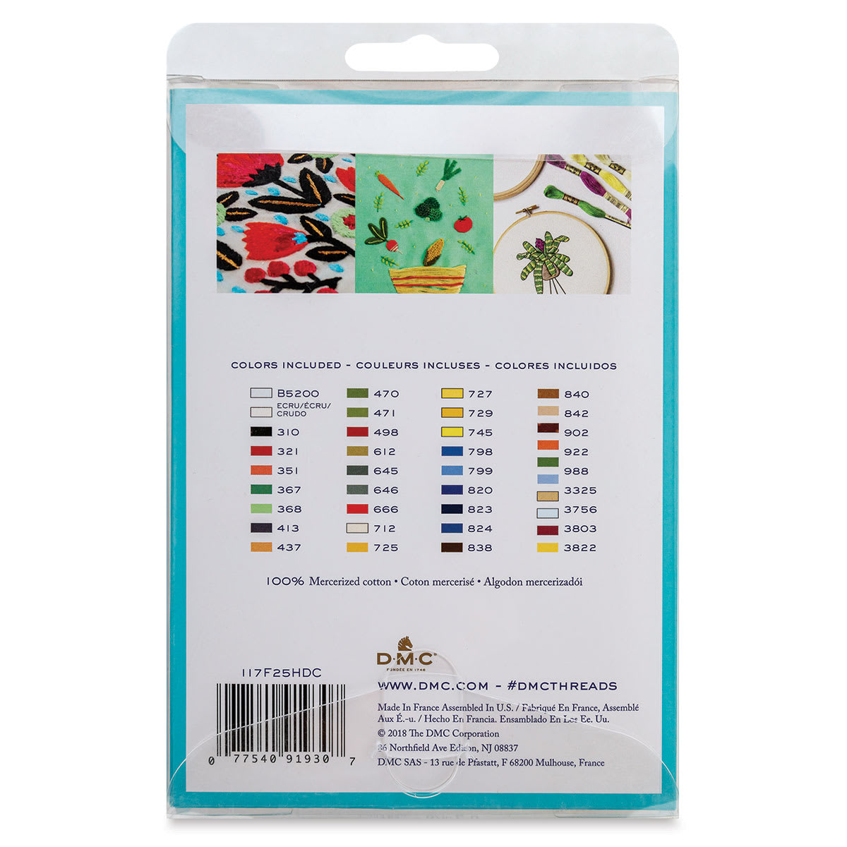 DMC Cotton Embroidery Floss - Home Decor, Set of 36 (Back of packaging)