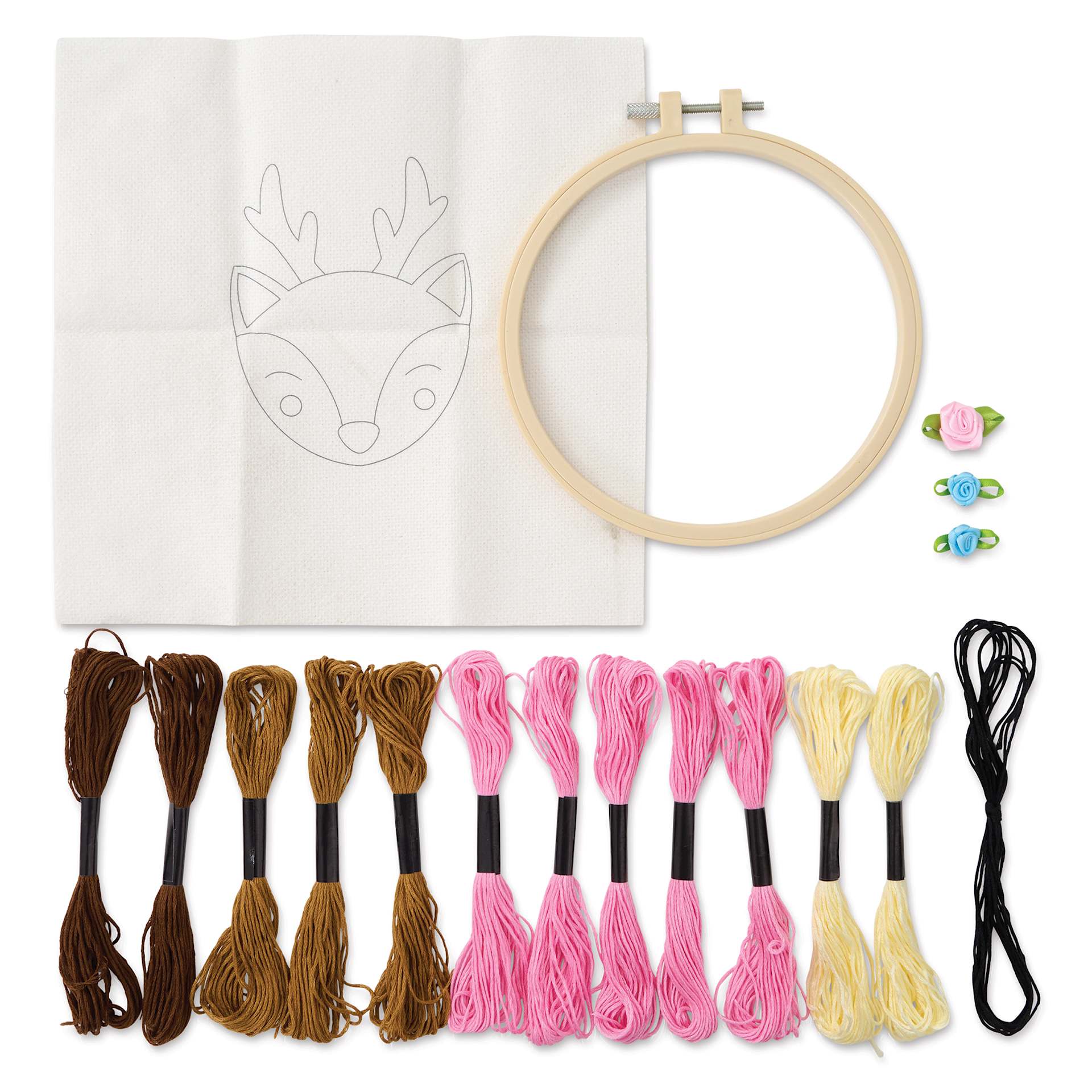 Needle Creations Needle Punch Kit - Deer, contents laid out