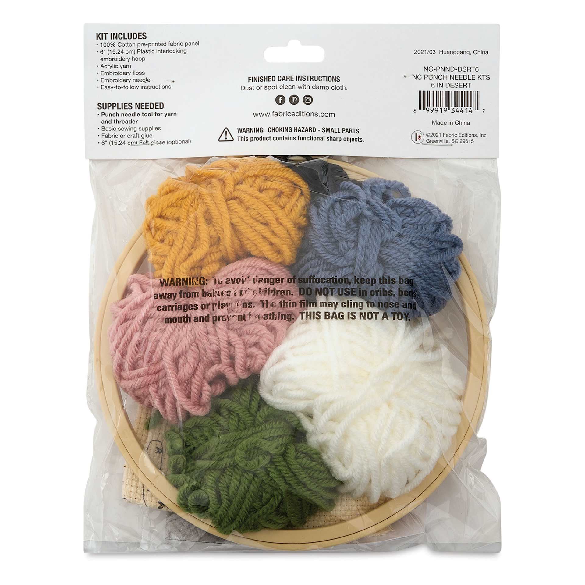 Needle Creations Needle Punch Kit - Desert, 6", back of packaging