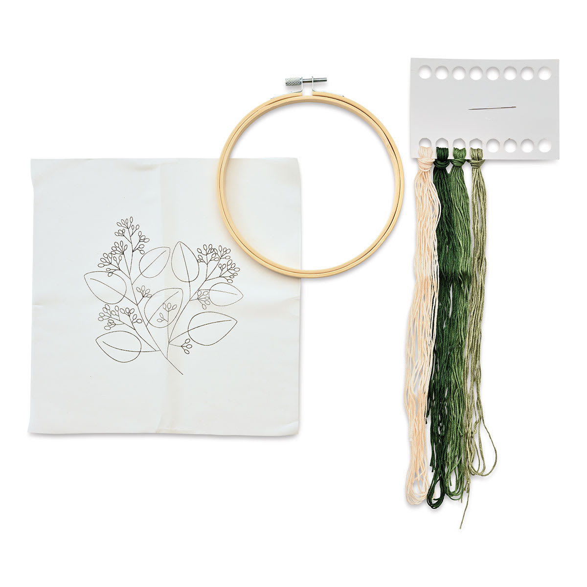 Leisure Arts Organza Embroidery Kit - Eucalyptus (Kit contents)