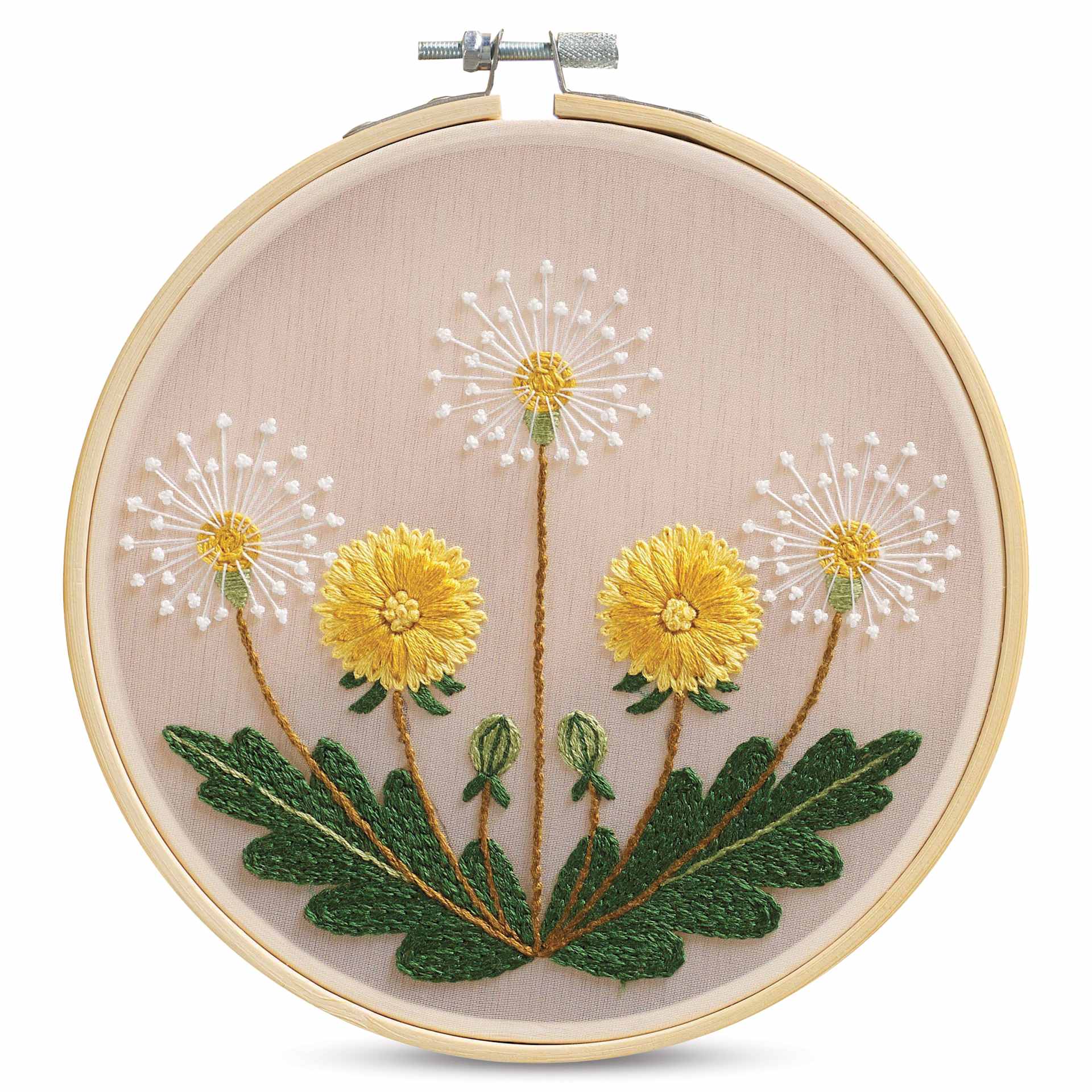 Leisure Arts Organza Embroidery Kit - Puffballs finished