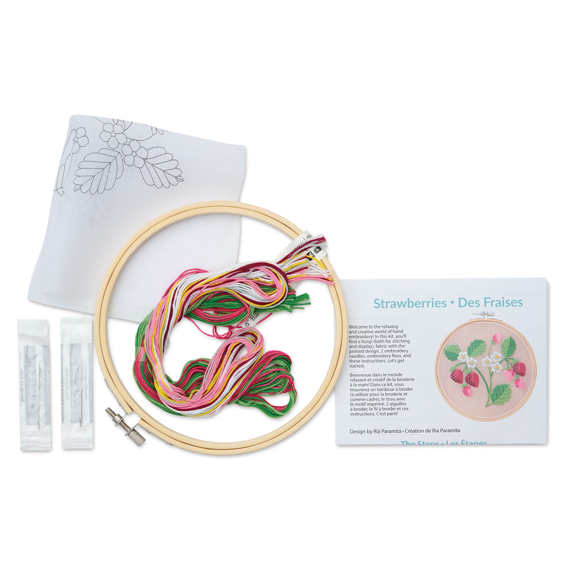 Leisure Arts Organza Embroidery Kit - Strawberries