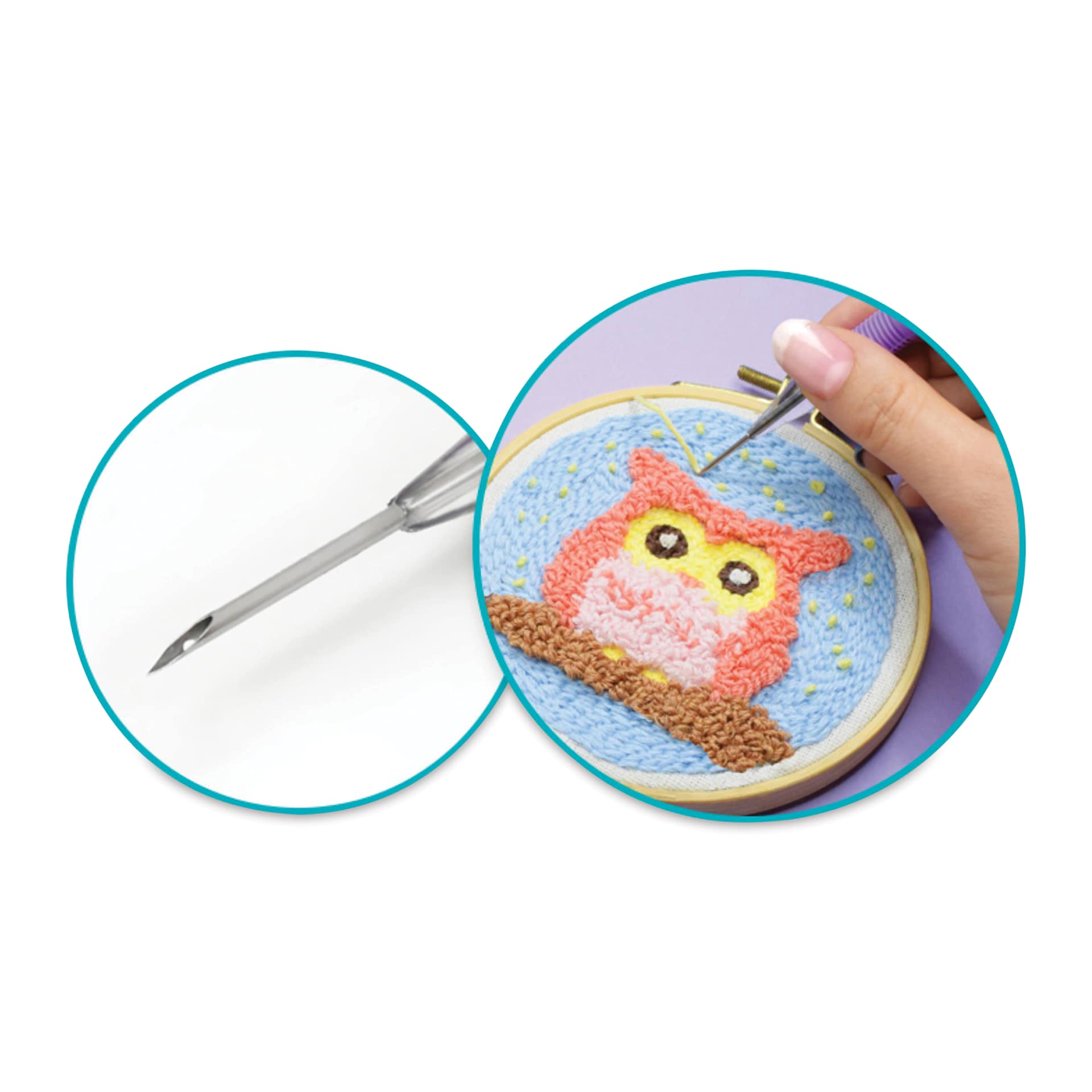 Needle Crafters Punch Needle (Person using punch needle)