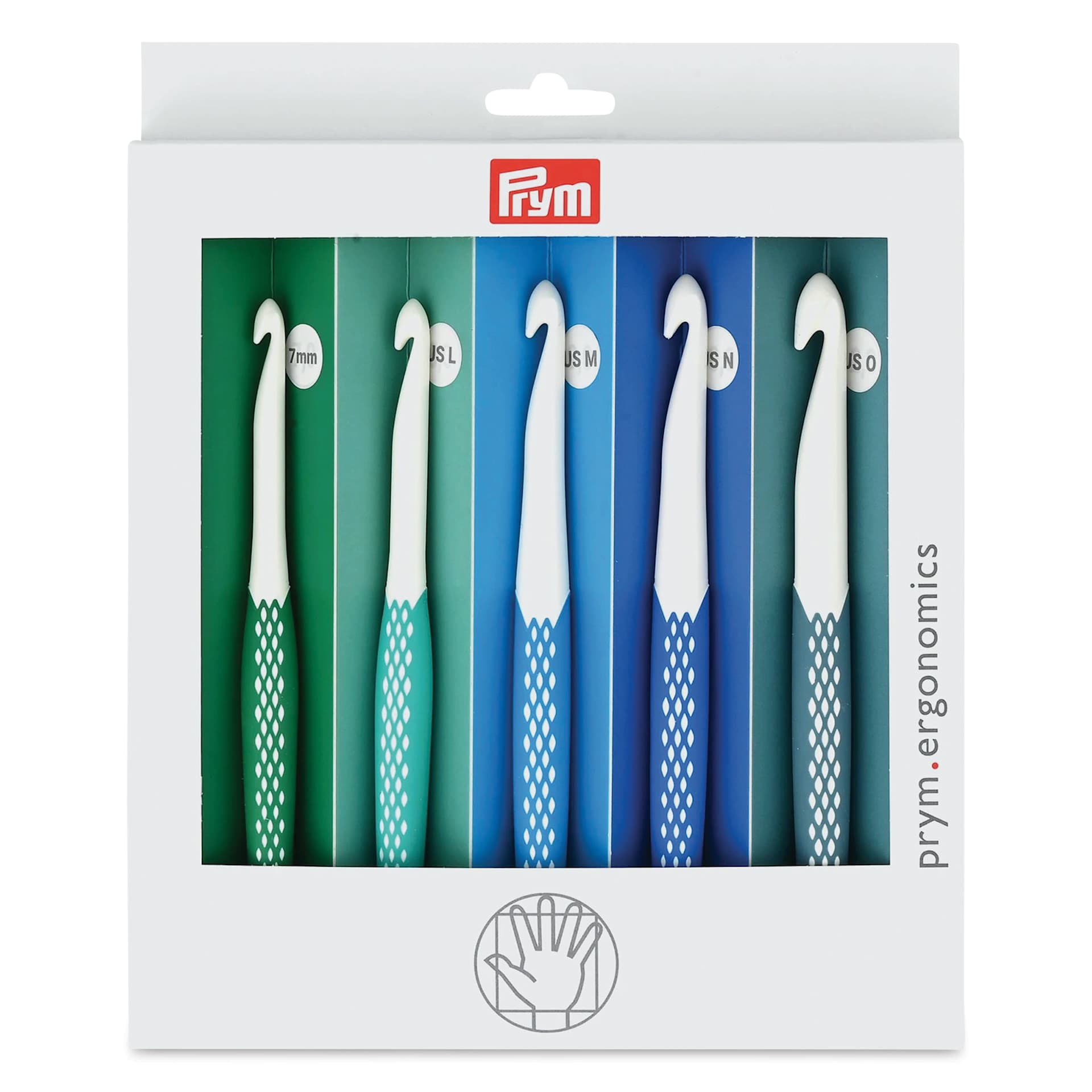Crochet Hook Sets - Large, Set of 5, inside of packaging.