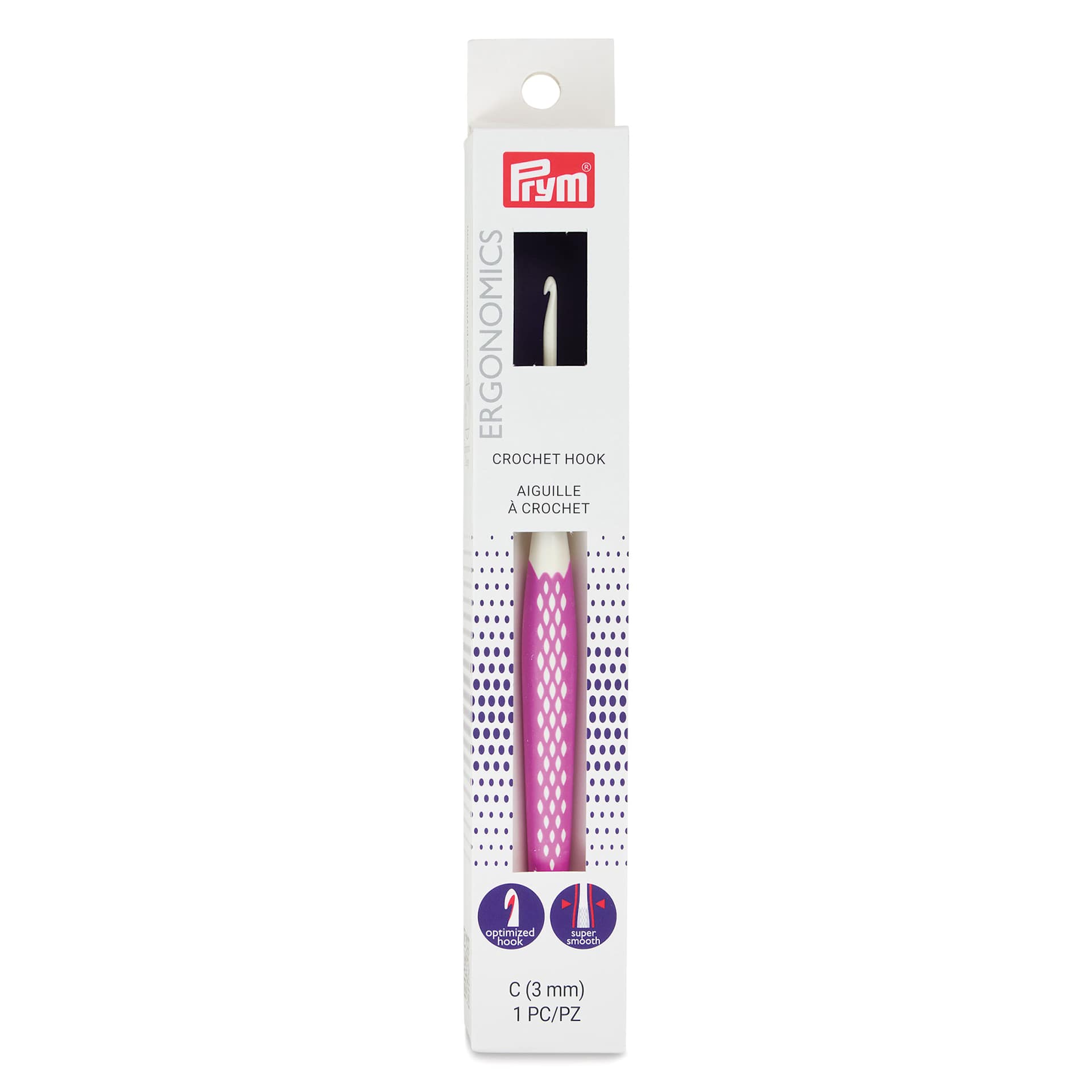 Prym Ergonomics Crochet Hook - C, front of the packaging