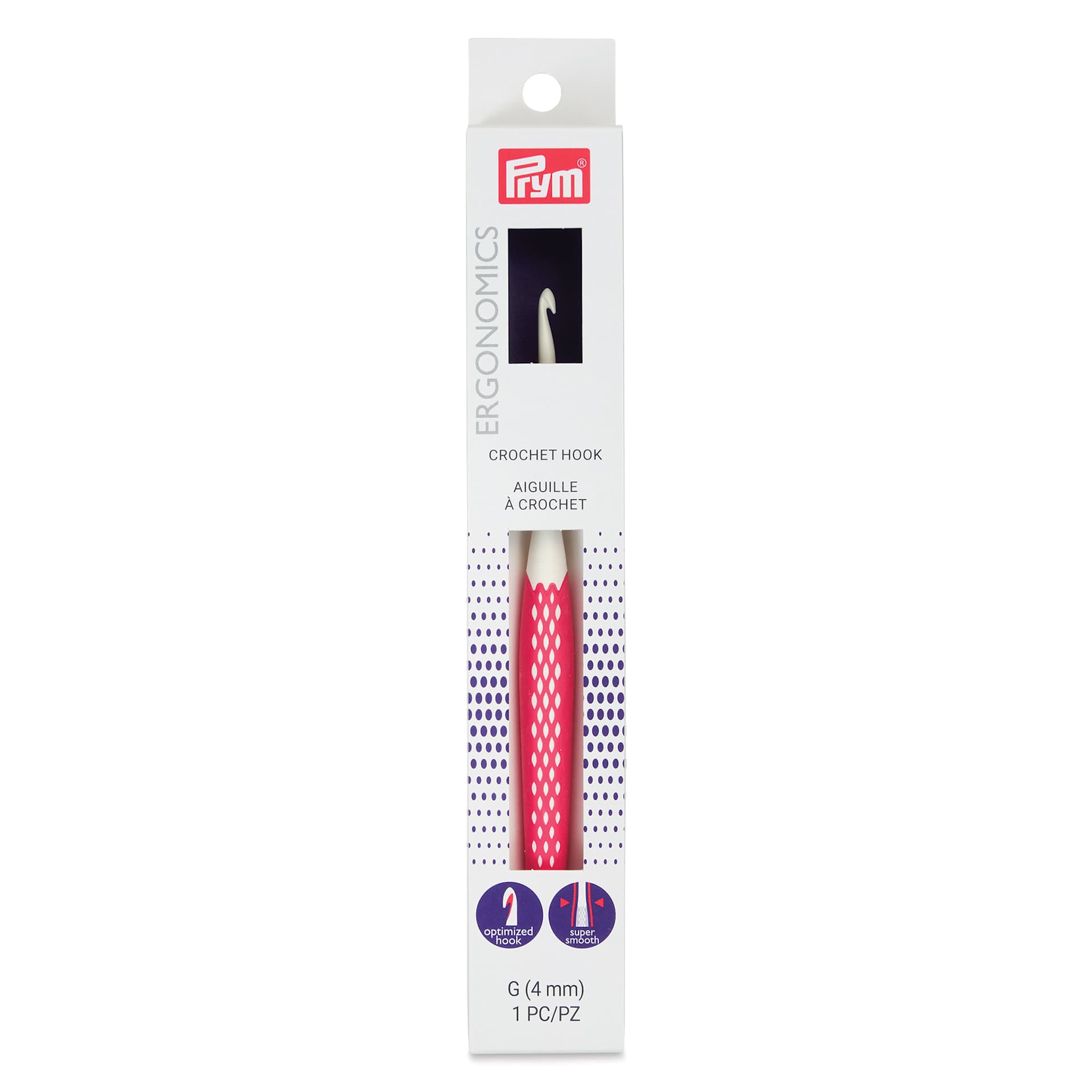 Prym Ergonomics Crochet Hook - G, front of the packaging