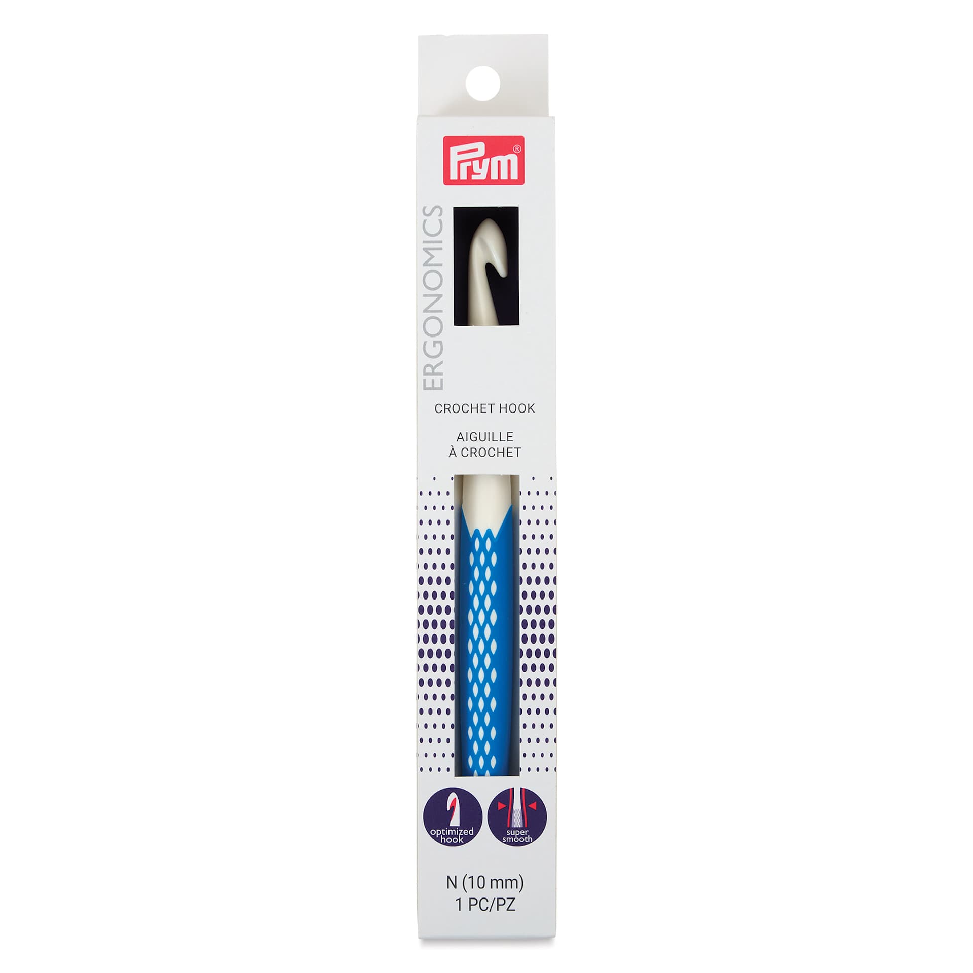 Prym Ergonomics Crochet Hook - N, front of the packaging
