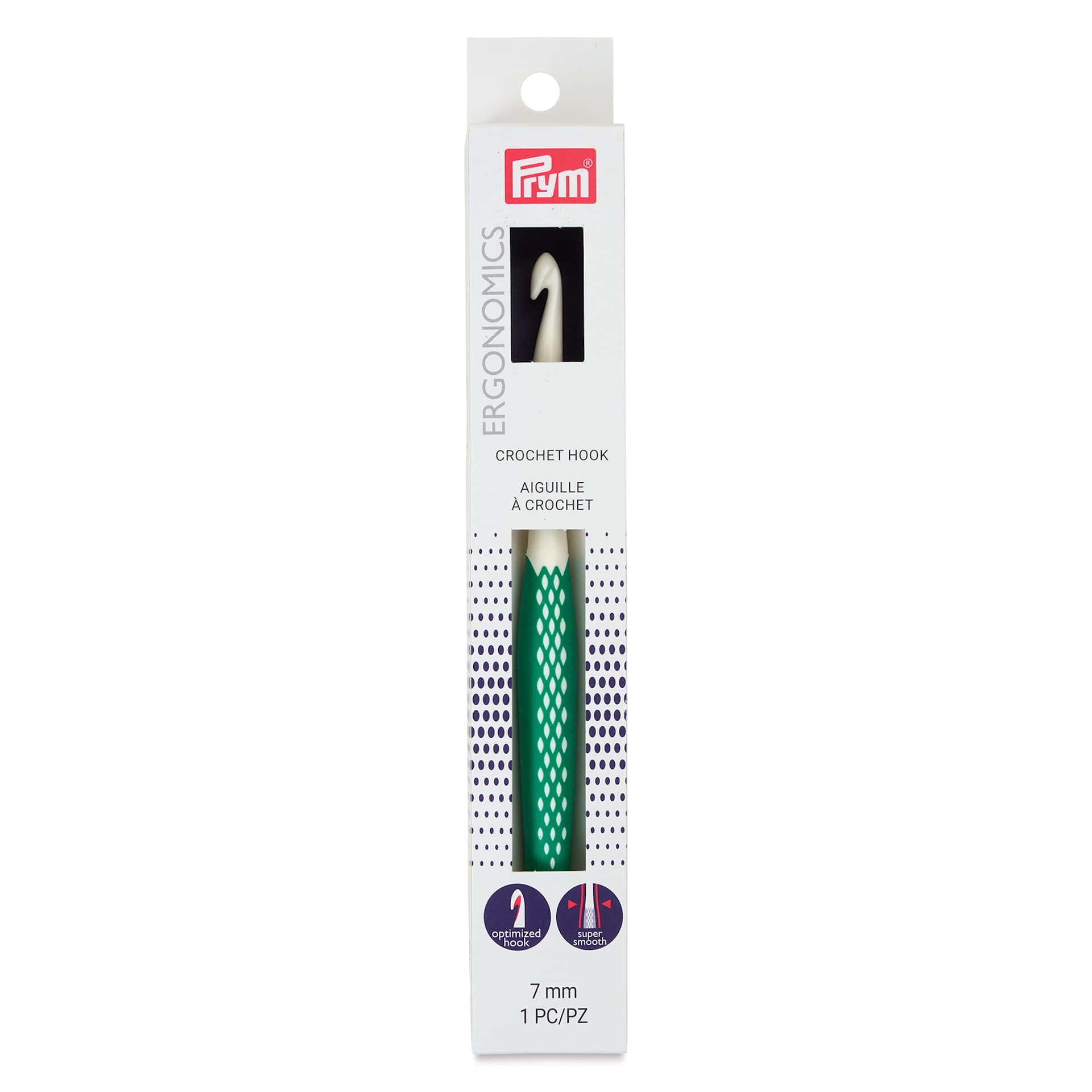 Prym Ergonomics Crochet Hook - 7 mm, front of the packaging