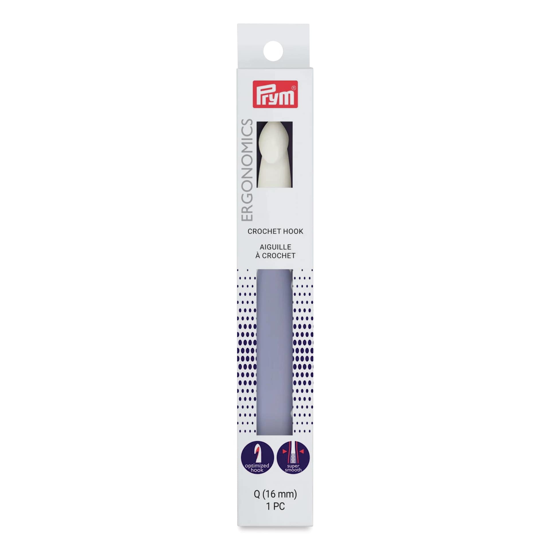 Prym Ergonomics Crochet Hook - Q, 16 mm front of packaging