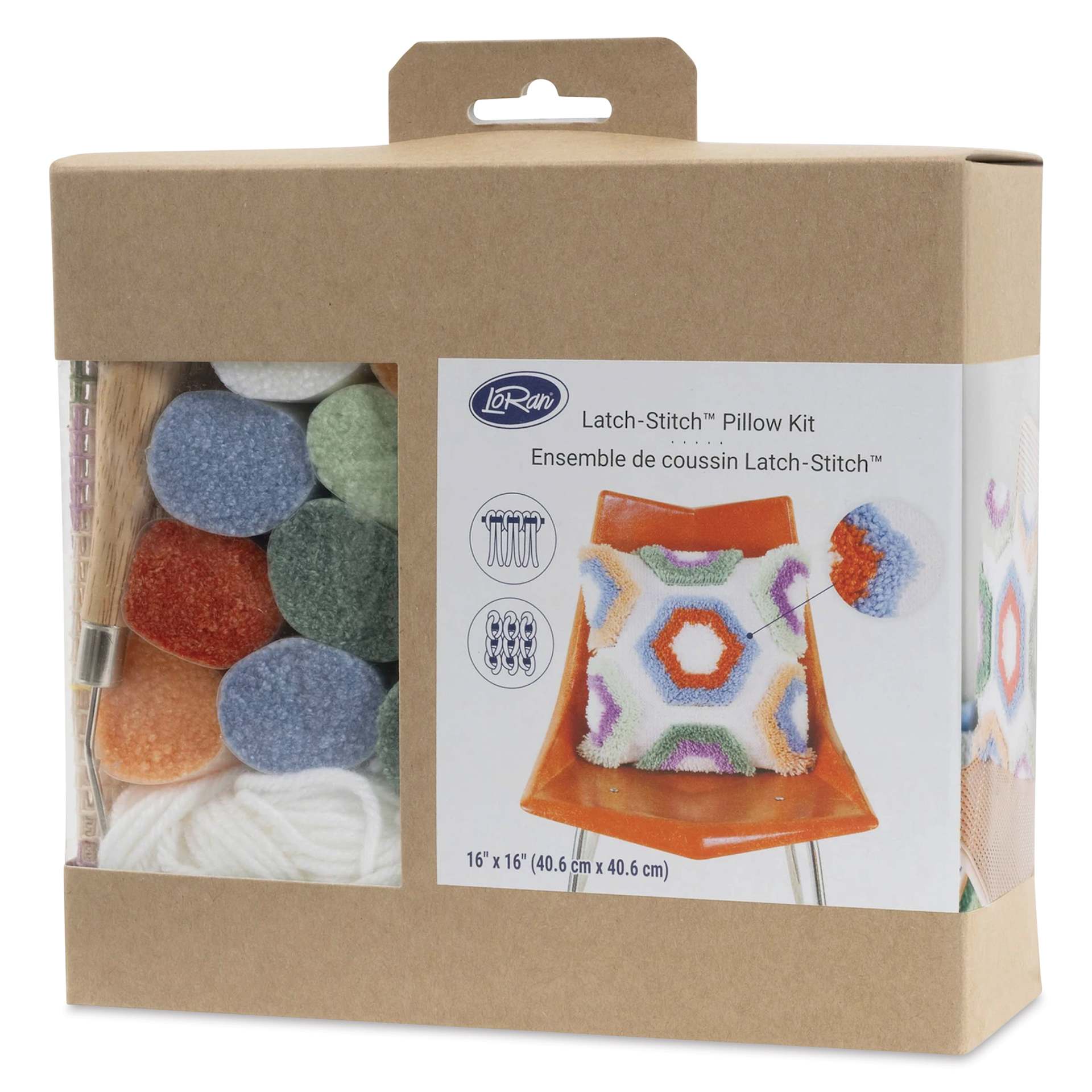 Loran Latch-Stitch Pillow Kits - Hexi, 16" x 16"