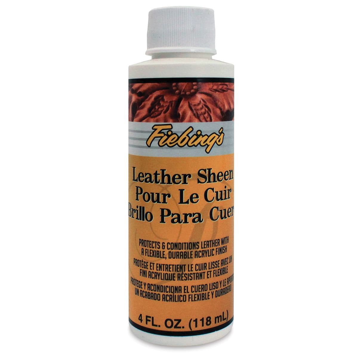 Fiebing's LeatherColors Leather Dye - Front of bottle of Leather Sheen