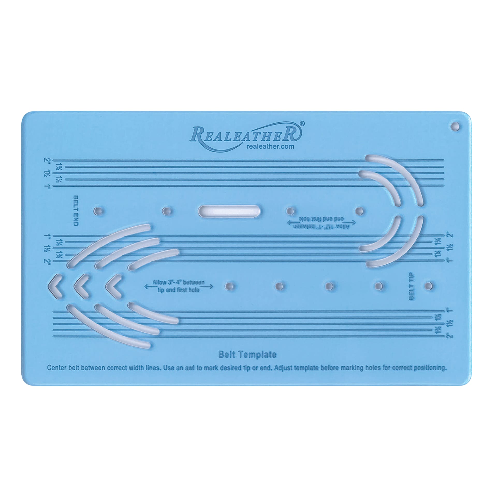 Realeather Acrylic Belt Template - 5-1/2" x 12", out of packaging