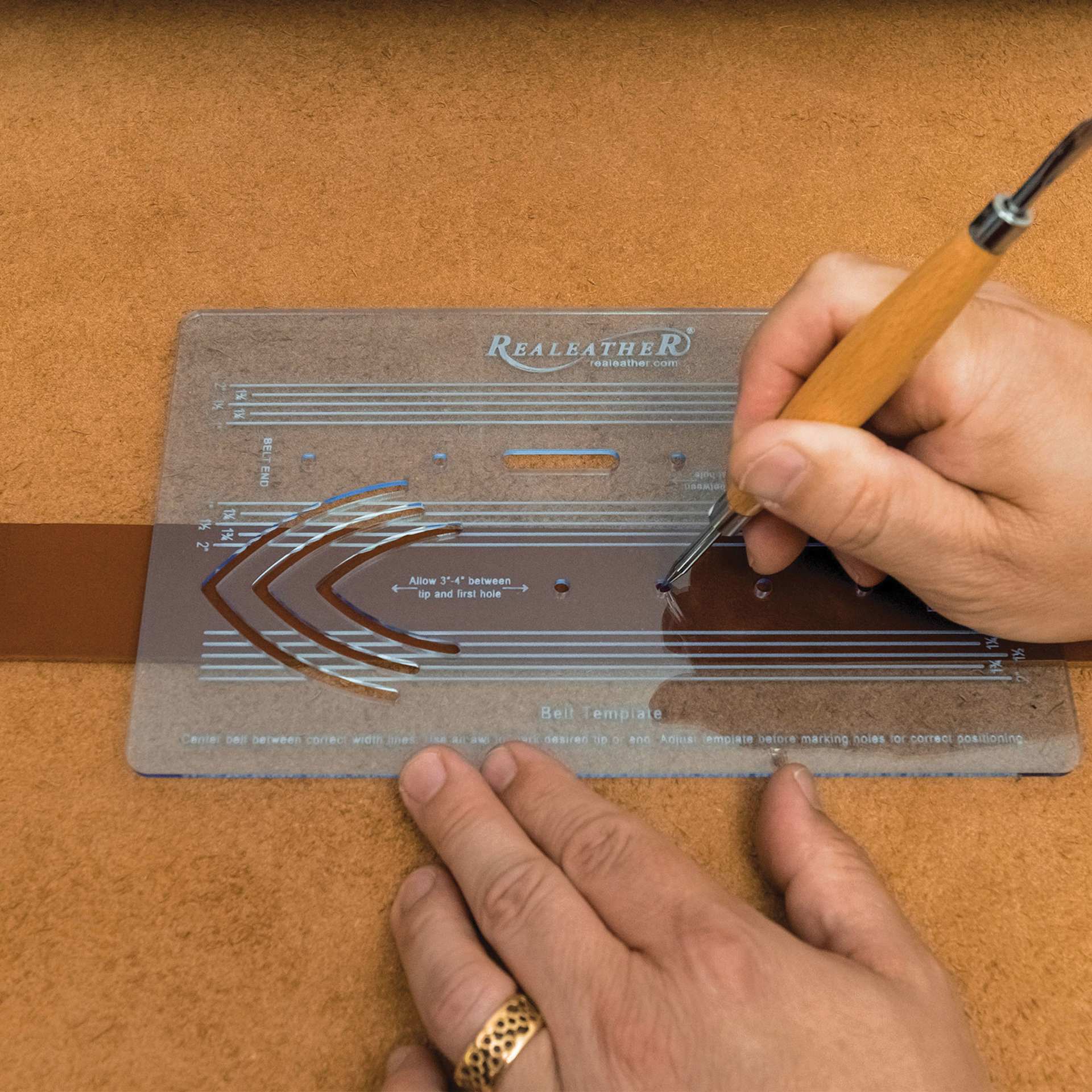 Realeather Acrylic Belt Template - 5-1/2" x 12"
