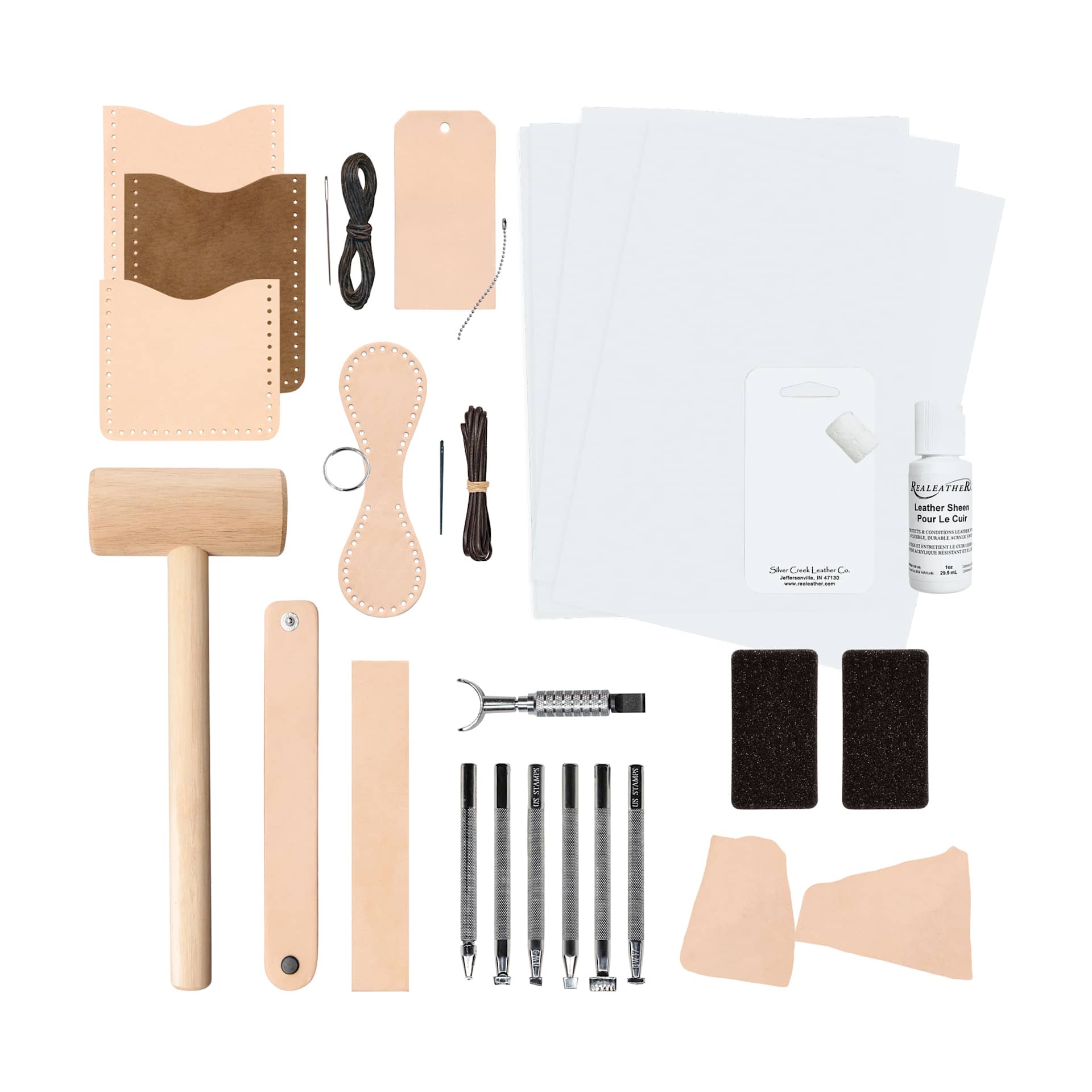 Realeather Explore Leathercraft Kit contents