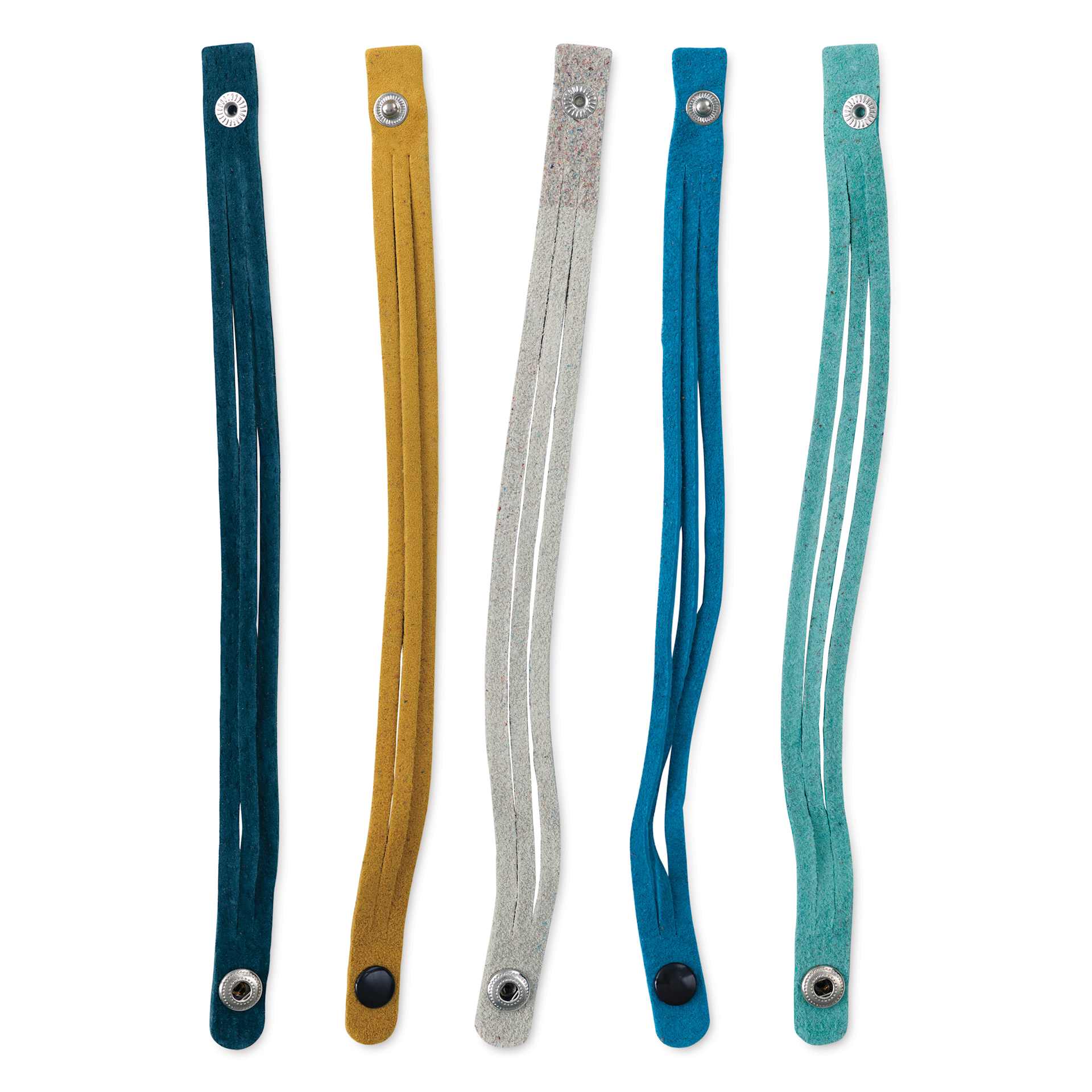 Realeather Suede Mystery Braid Bracelets - Assorted Colors, Set of 5